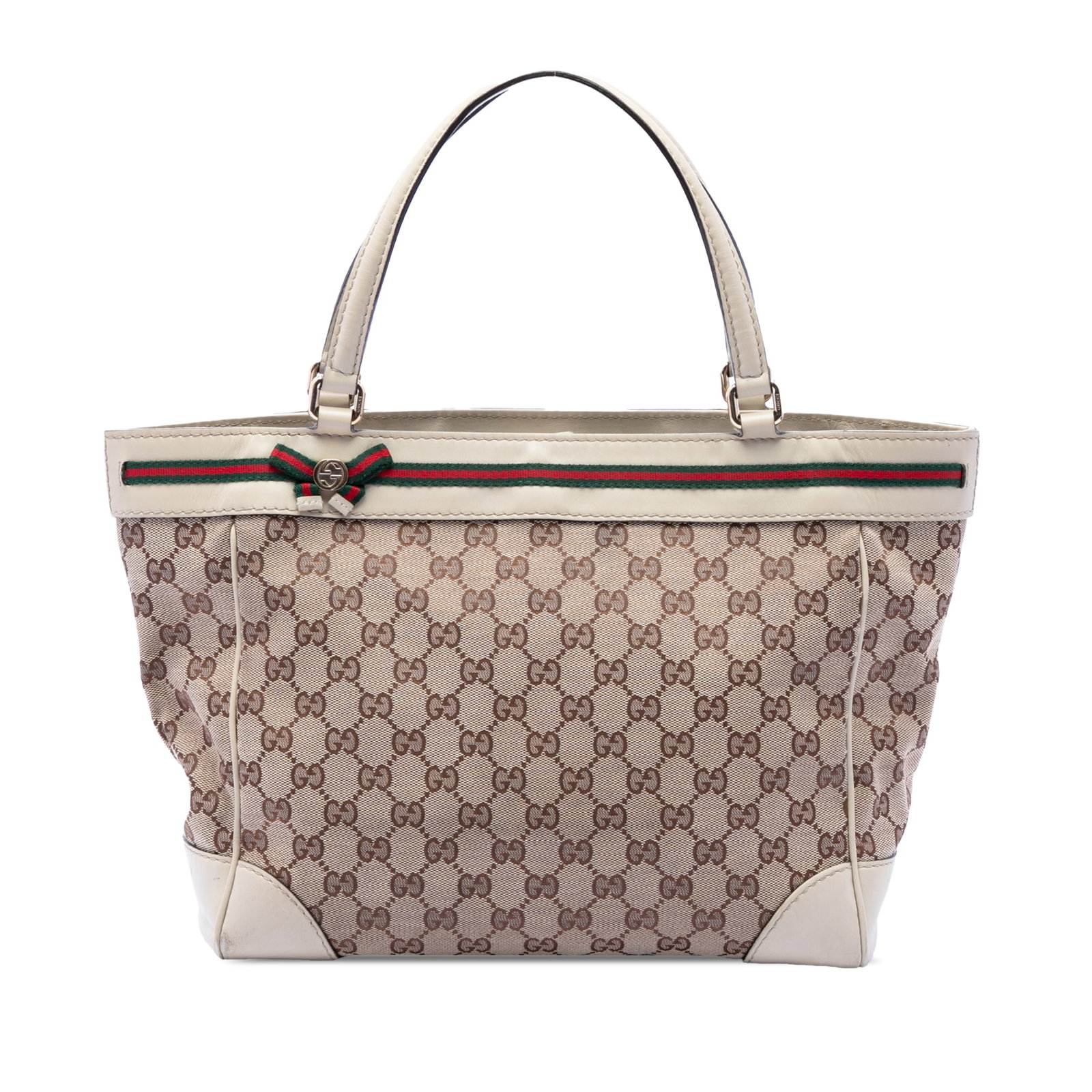 Gucci Mayfair Tote GG Canvas Web Beige Italy (1 of 6)