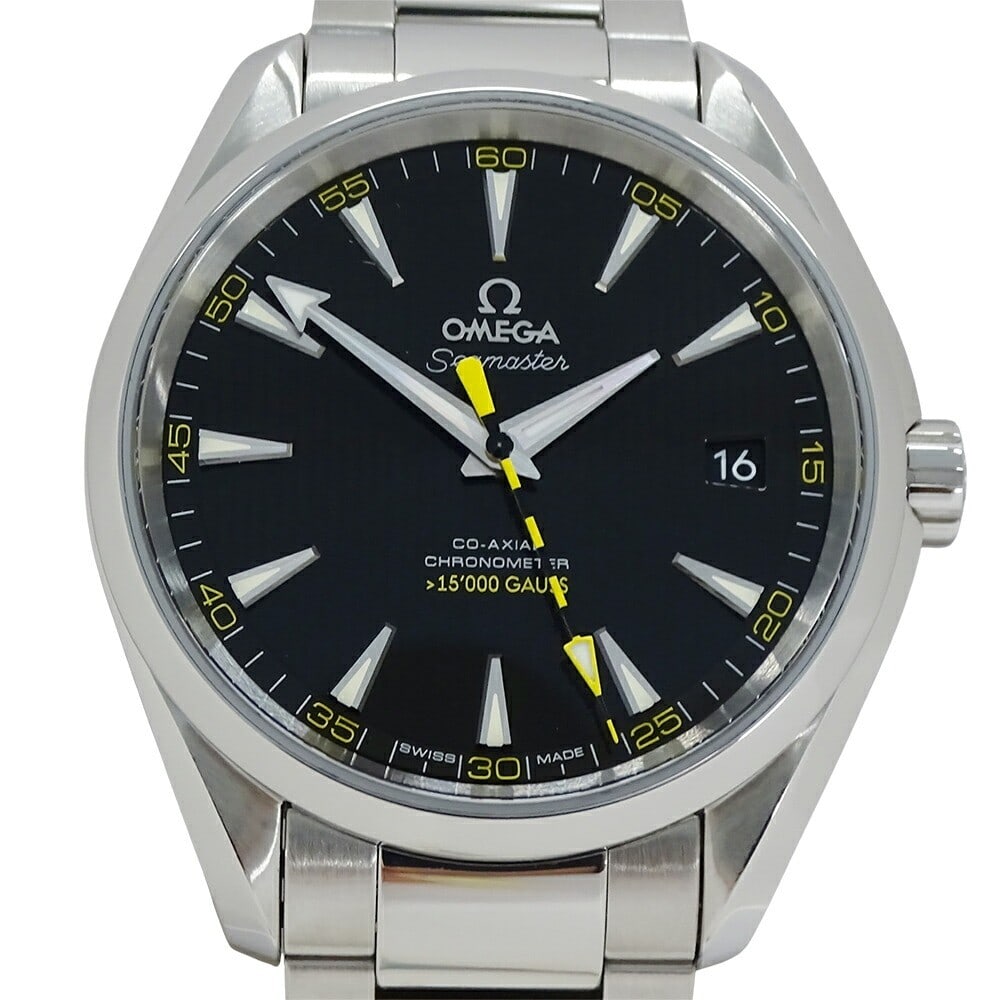 OMEGA 231.10.42.21.01.002 Seamaster Aqua Terra men's stainless steel wristwatch: OMEGA 231.10.42.21.01.002 Seamaster Aqua Terra men's stainless steel wristwatch Omega Seamaster Aqua Terra men's wristwatch, model 231.10.42.21.01.002, with a black dial and stainless steel constructi
