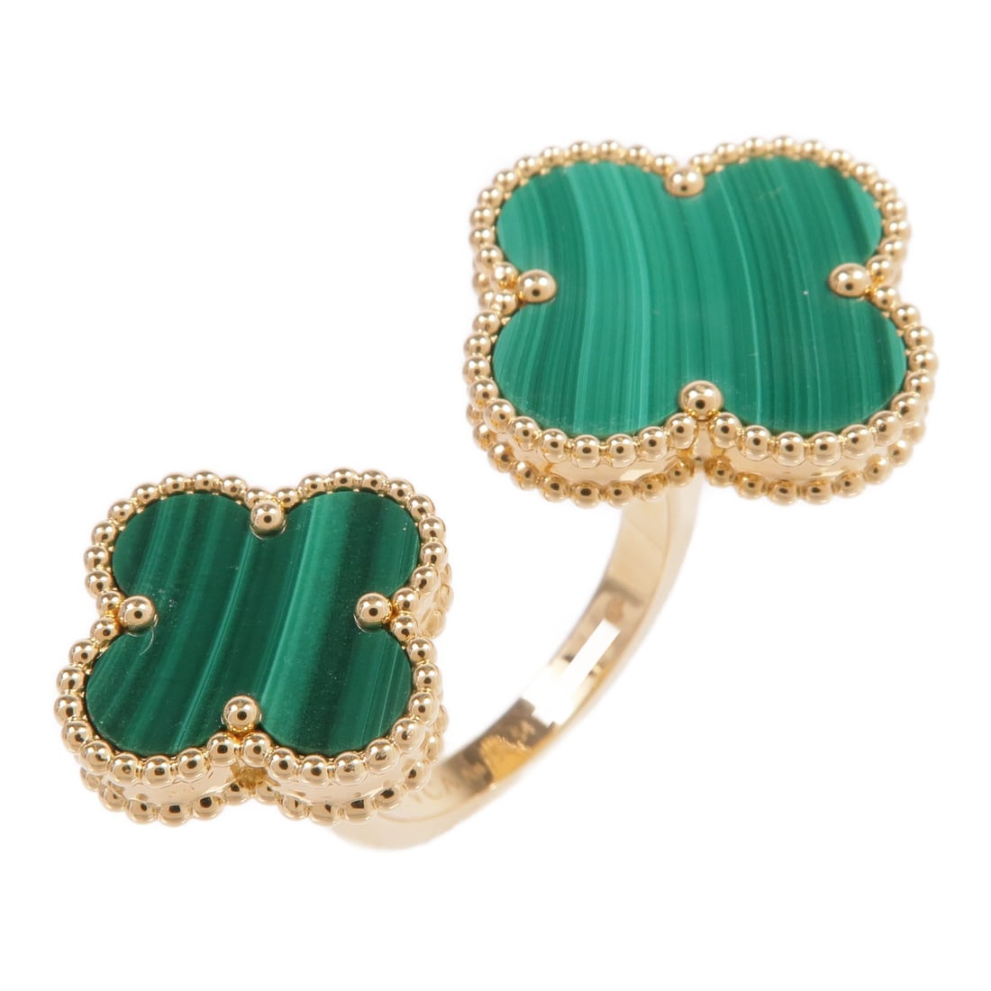 Van Cleef Arpels Magic Alhambra 18K Yellow Gold Malachite Ring Size 6.75 (1 of 8)