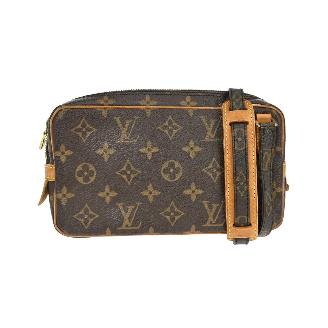 Louis Vuitton Marly Bandouliere Monogram Crossbody Bag M51828: Louis Vuitton Marly Bandouliere Monogram Crossbody Bag M51828 Vintage Louis Vuitton Marly Bandouliere shoulder bag in brown Monogram canvas and leather. This mini crossbody style features a zip closur