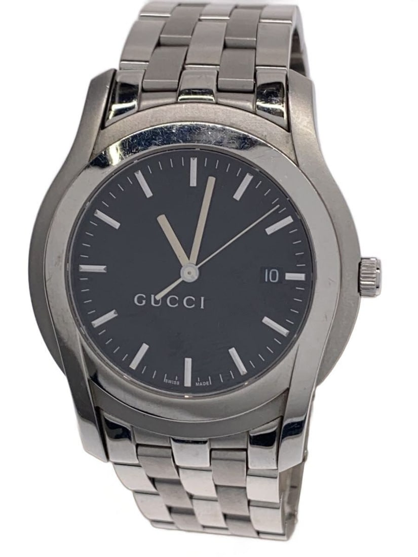 Gucci 5500XL Quartz Stainless Steel Men's Wristwatch: Gucci 5500XL Quartz Stainless Steel Men's Wristwatch This GUCCI G-Class Series men's wristwatch features a quartz movement and a stainless steel case. The watch has a black dial and is designed for me