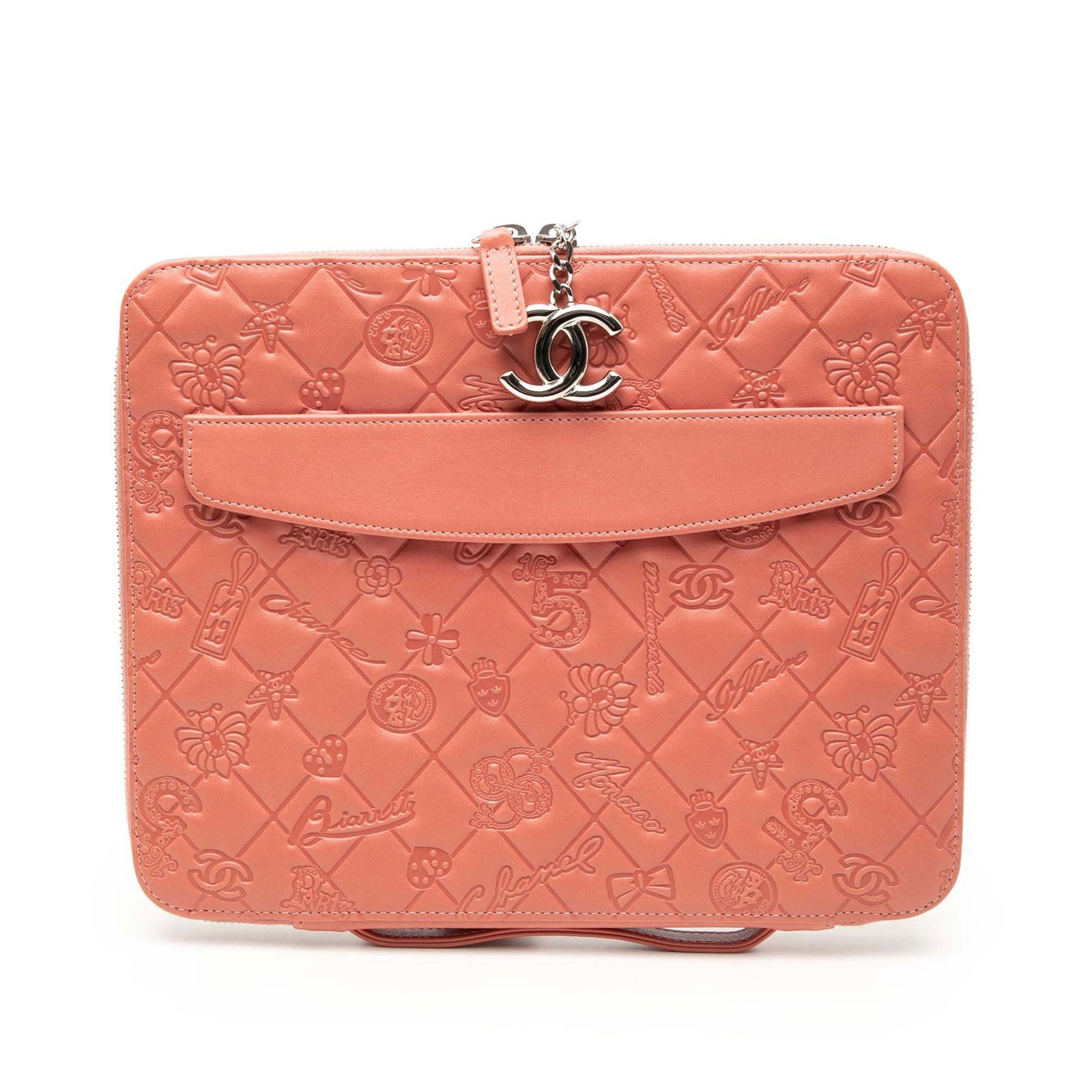 Chanel Lucky Symbols Embossed Lambskin Leather iPad Case Pink (1 of 7)