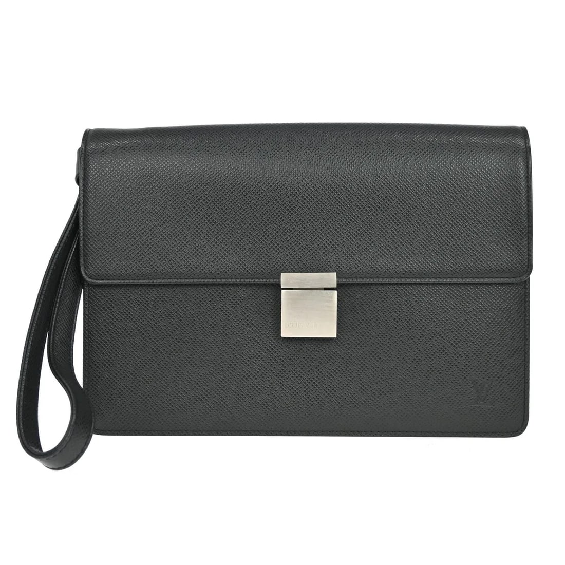 Louis Vuitton Selenga Pochette Black Taiga Leather Clutch (1 of 15)
