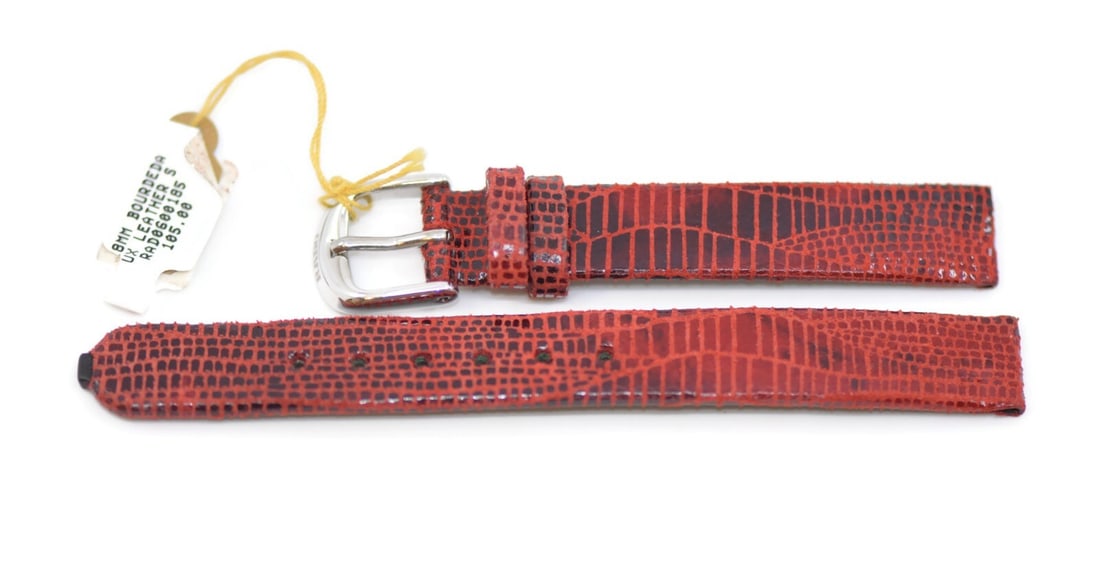 Rado Authentic Red Leather Watch Strap 12mm: Rado Authentic Red Leather Watch Strap 12mm This Rado wristwatch band features a striking red leather design, perfect for adding a bold touch to your timepiece. With a band width of 12 mm, it is desig