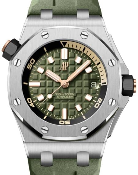 Audemars Piguet 15720ST.OO.A052CA.01 Offshore Diver Mens Watch Green Dial (1 of 7)