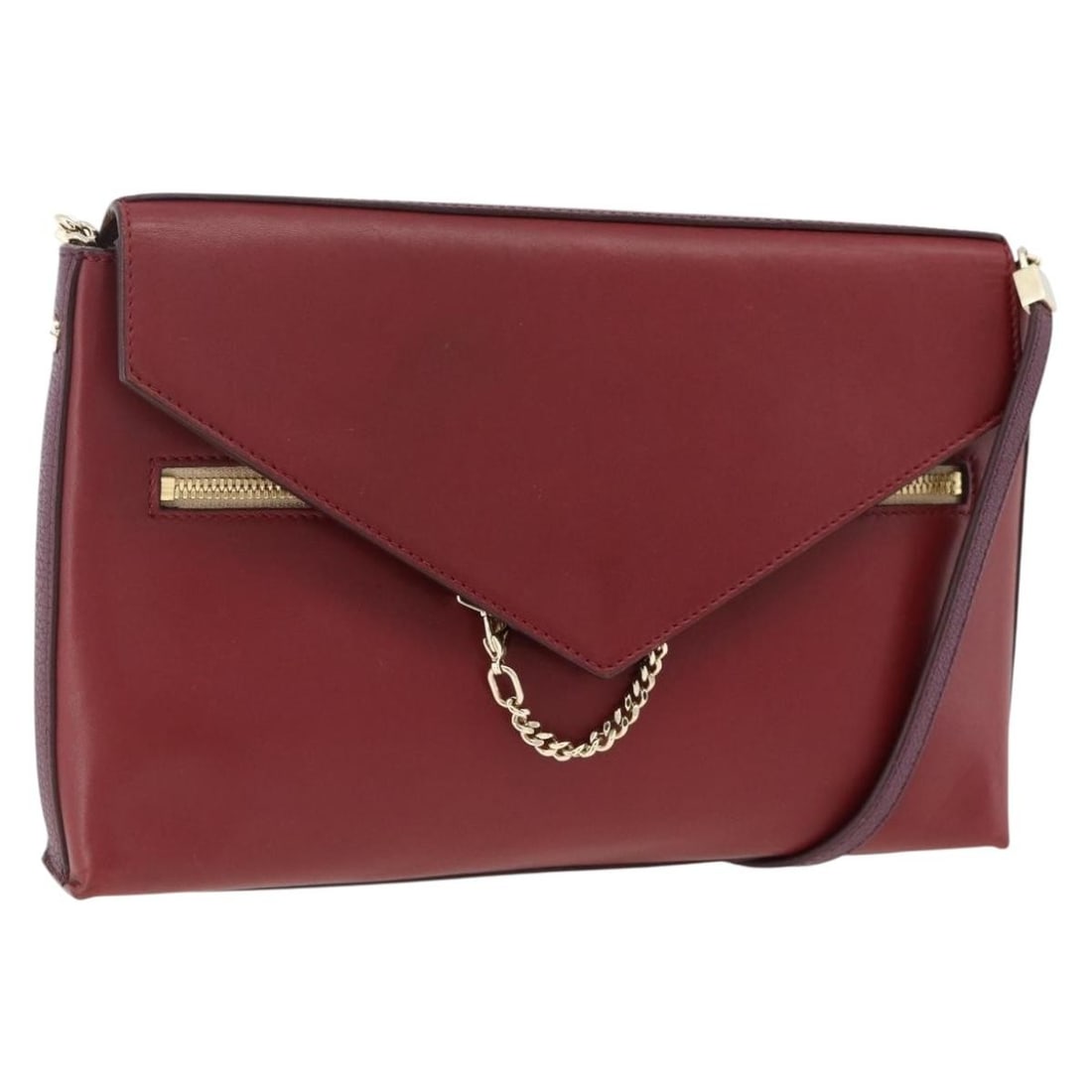 Chloe Red Leather Shoulder Bag with Gold Tone Chain: Chloe Red Leather Shoulder Bag with Gold Tone Chain Chloe shoulder bag in red leather with gold-tone accents. Made in Italy, this women's bag includes the guarantee card. Condition is AB/very good, wi