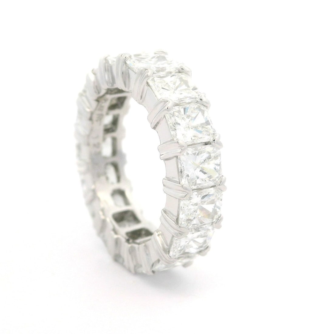 Platinum Radiant Diamond Eternity Band Ring Size 5 17 Stones (1 of 8)