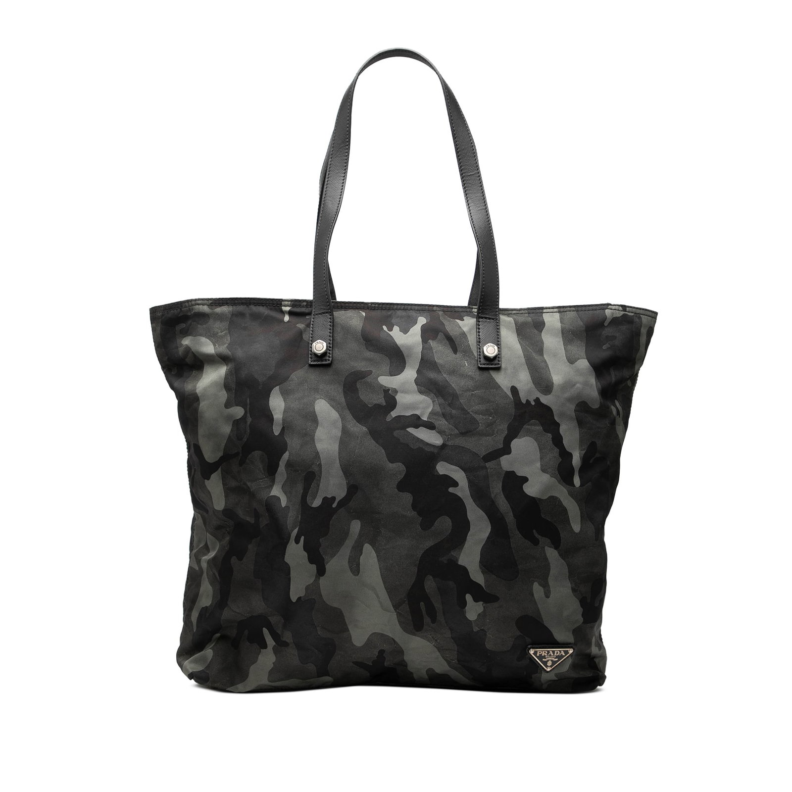 Tessuto Camouflage Printed Nylon Satchel with Leather Straps by Prada (1 of 6)