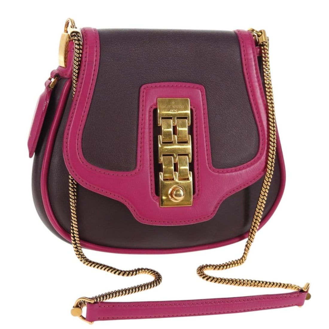 Louis Vuitton M97085 Art Deco Trappezio leather shoulder bag: Louis Vuitton M97085 Art Deco Trappezio leather shoulder bag Louis Vuitton Art Deco Trappezio shoulder bag in leather, presented in a wine red color. It measures approximately 23 cm wide, 20 cm high, 