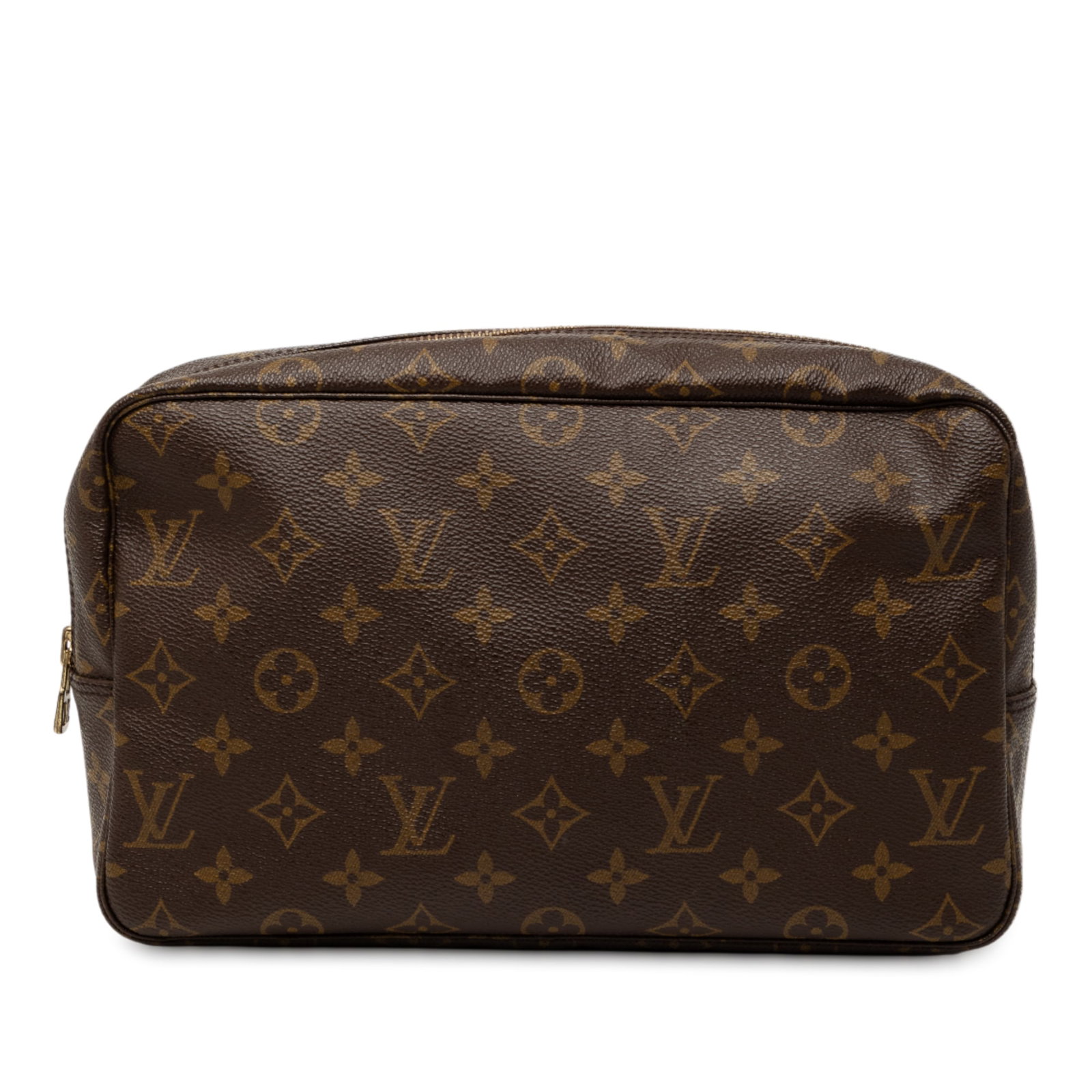 Louis Vuitton Monogram Canvas Trousse Toilette 28 Cosmetic Pouch: Louis Vuitton Monogram Canvas Trousse Toilette 28 Cosmetic Pouch The Louis Vuitton Monogram Trousse Toilette 28 is crafted from signature monogram canvas and features a top zip closure with an interio