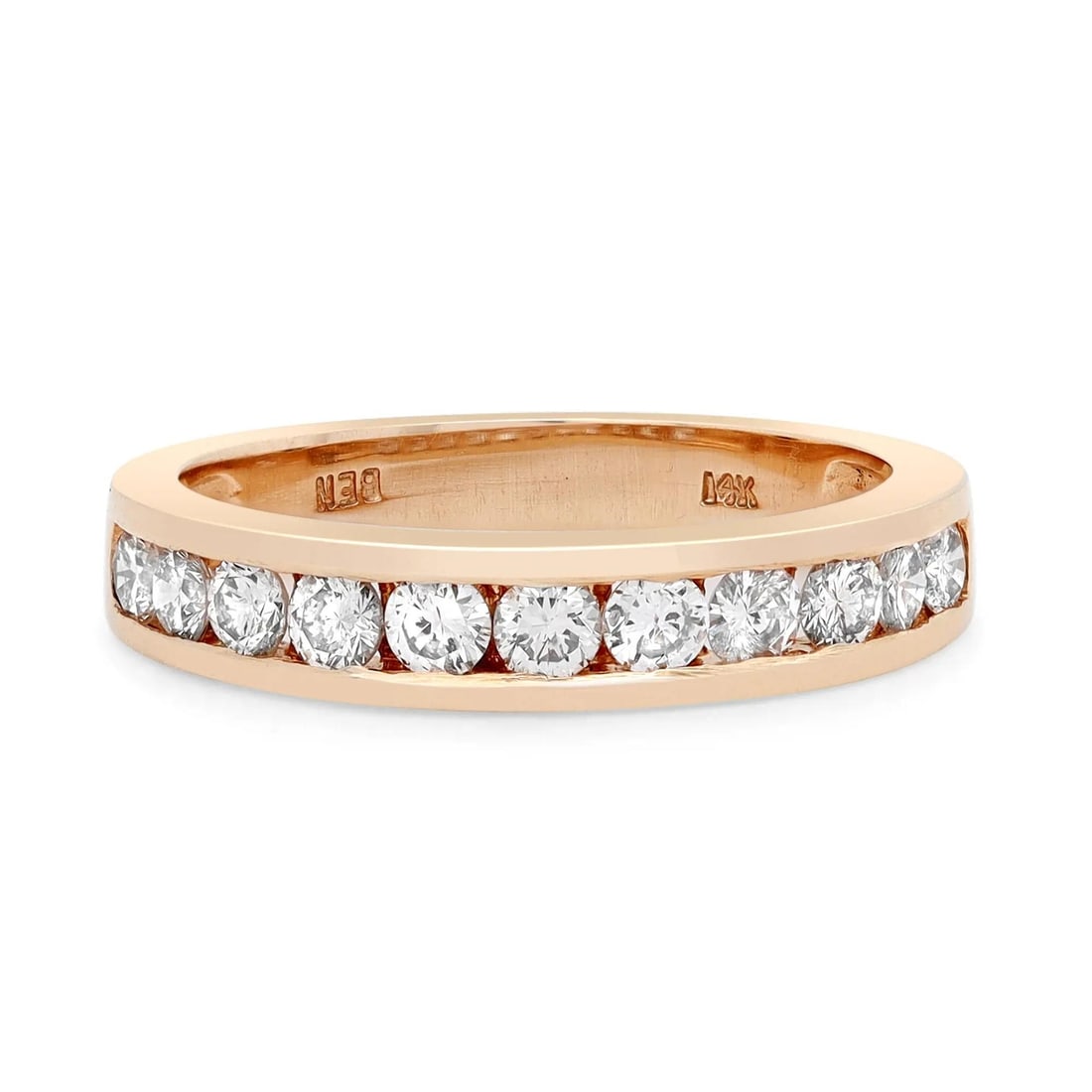 Rachel Koen 0.75Cttw Diamond Band Ring 14K Yellow Gold Size 6.25: Rachel Koen 0.75Cttw Diamond Band Ring 14K Yellow Gold Size 6.25 This elegant wedding band ring by Rachel Koen showcases a stunning array of 11 round brilliant cut diamonds, channel set in a high-poli