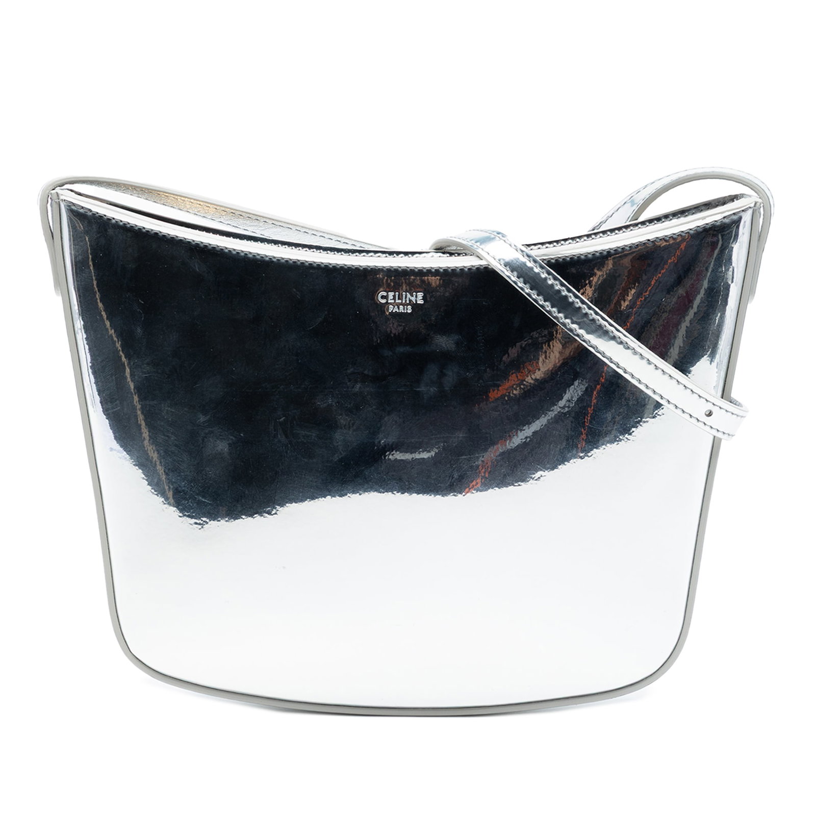 Celine Croque Medium Shoulder Bag in Mirror Calfskin Leather (1 of 6)