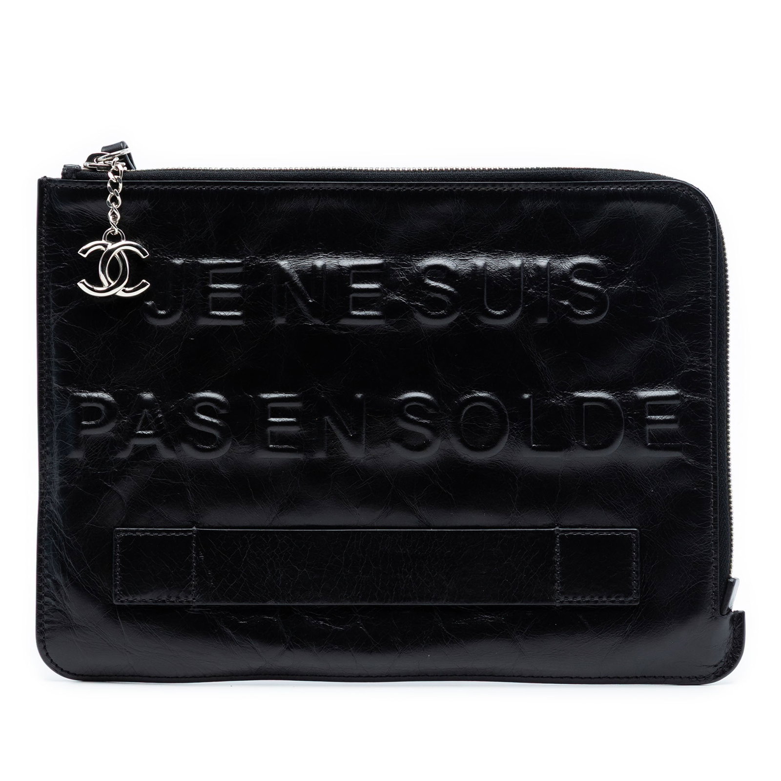 Black Leather Je Ne Suis Pas En Solde Clutch by Chanel (1 of 8)