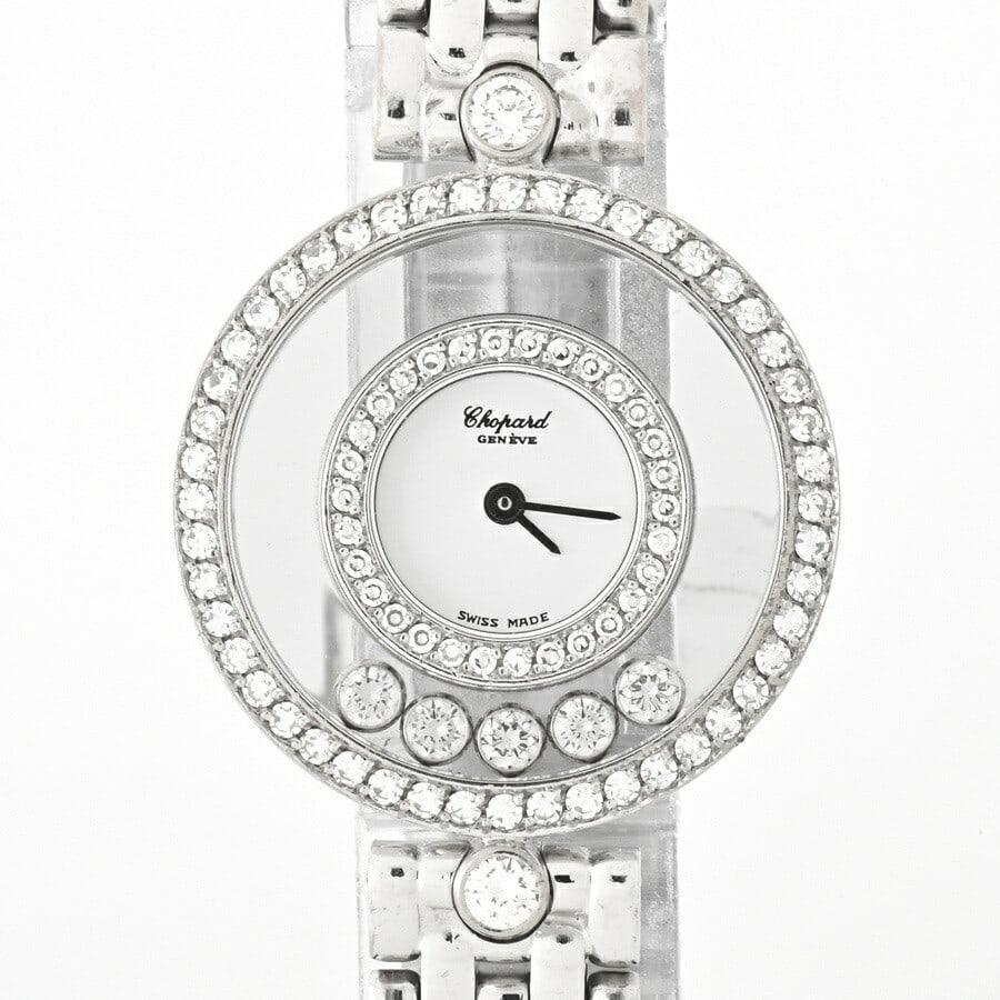 Chopard 20 3957 Happy Diamonds K18WG Ladies Quartz Wristwatch: Chopard 20 3957 Happy Diamonds K18WG Ladies Quartz Wristwatch Chopard Happy Diamond women's wristwatch in pre-owned condition, model 20/3957. It features a quartz movement, white dial, K18WG case and 