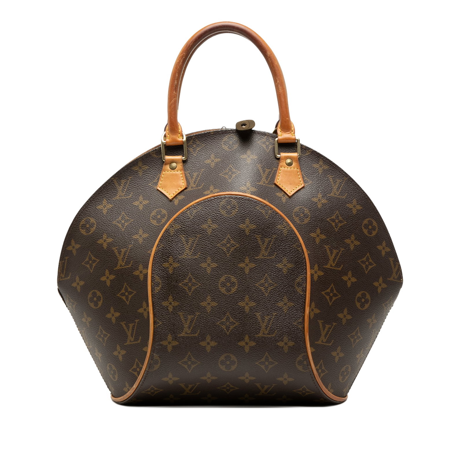 Louis Vuitton Ellipse MM Monogram Canvas Bag: Louis Vuitton Ellipse MM Monogram Canvas Bag This Louis Vuitton Monogram Ellipse MM features the iconic monogram canvas body with vachetta leather trim and rolled vachetta leather handles. It is desig
