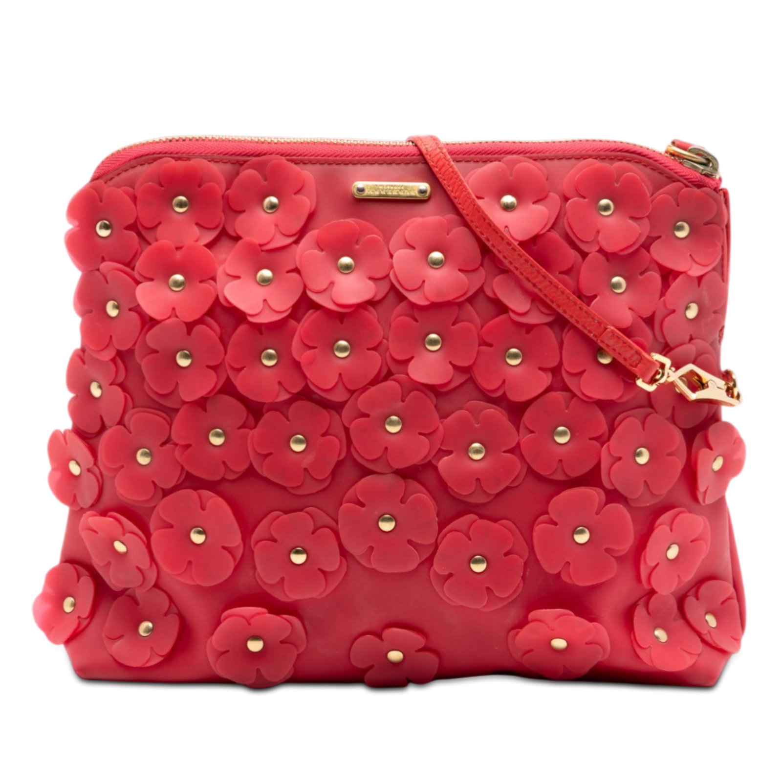 Burberry Prorsum Petal PVC Crossbody Bag Red: Burberry Prorsum Petal PVC Crossbody Bag Red This Burberry Prorsum PVC Petal crossbody bag features a PVC body with 3D flower embellishments, a flat leather shoulder strap, a fold-over top with zip cl