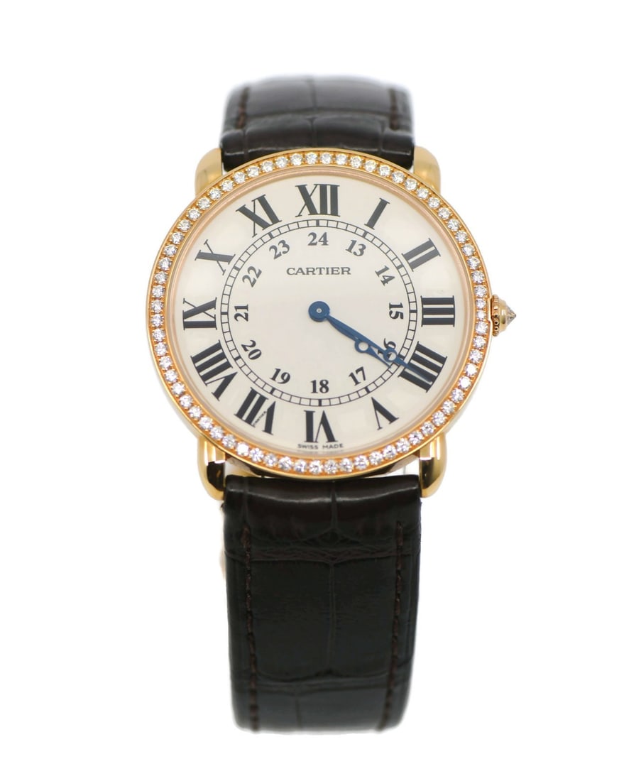 Cartier Ronde Louis Diamond Rose Gold Manual Wind Watch (1 of 6)