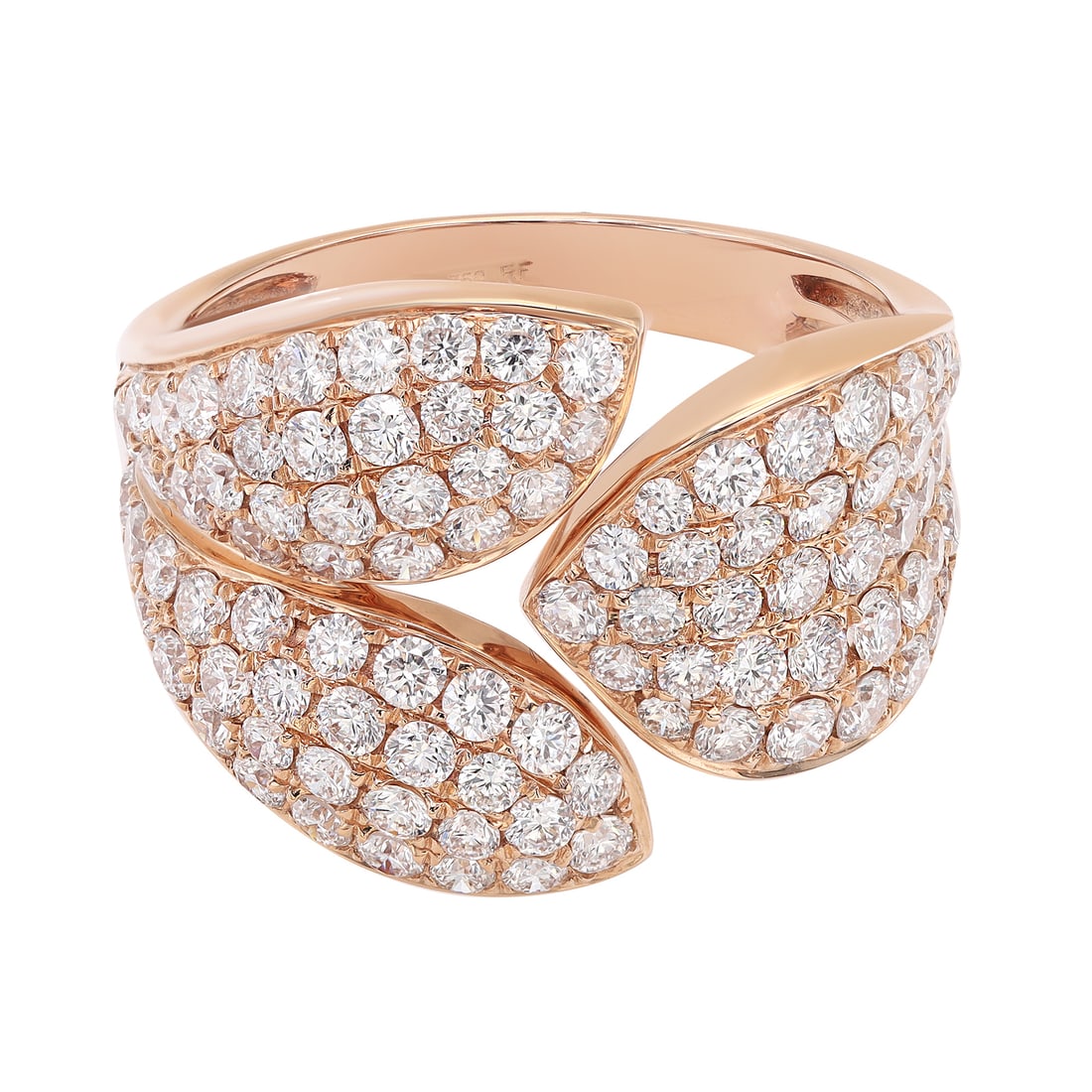 Rachel Koen 18K Rose Gold 2.00ct Pave Diamond Cocktail Ring Size 6.25: Rachel Koen 18K Rose Gold 2.00ct Pave Diamond Cocktail Ring Size 6.25 This exquisite Rachel Koen diamond ring is crafted from luxurious 18K rose gold and features a stunning pave setting that showcase