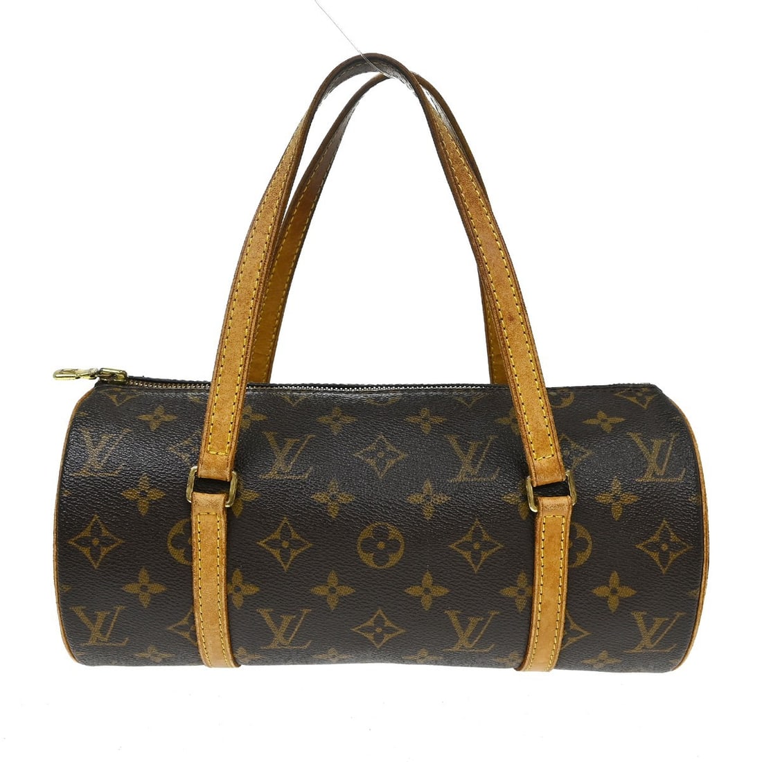 Louis Vuitton Papillon 26 Monogram Canvas Top Handle Bag M51386: Louis Vuitton Papillon 26 Monogram Canvas Top Handle Bag M51386 Vintage Louis Vuitton Papillon 26 handbag in brown Monogram canvas with leather trim and double handles. This top handle bag features a 