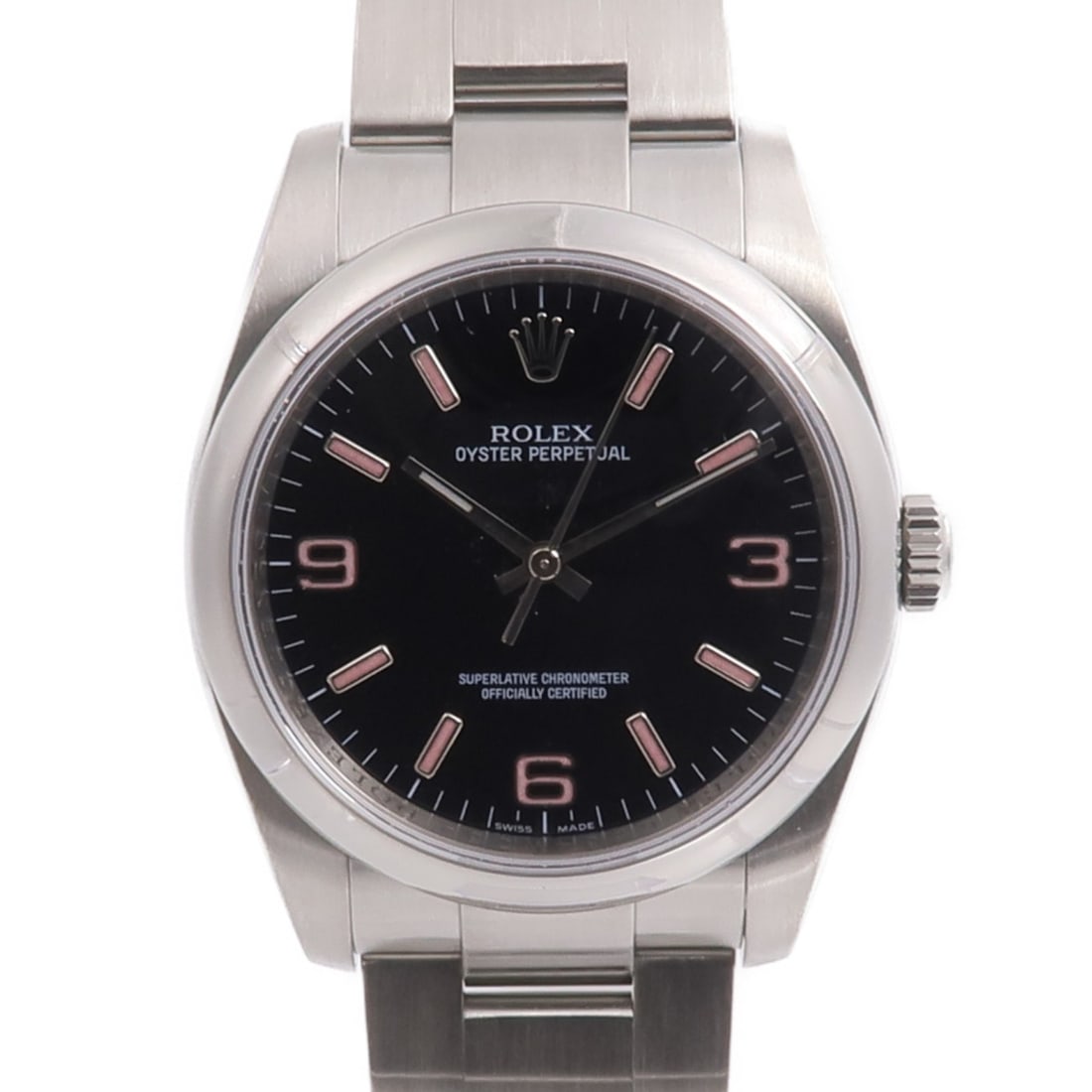Rolex 116000 Oyster Perpetual men's automatic steel watch black dial: Rolex 116000 Oyster Perpetual men's automatic steel watch black dial Automatic men's wristwatch with a black dial and stainless steel construction. It is identified as the Oyster Perpetual 116000 mode
