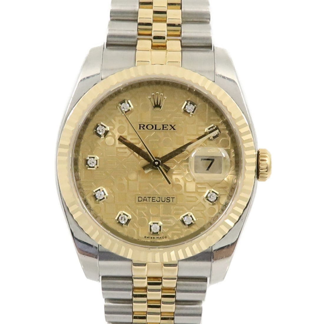 Rolex 116233G Datejust mens automatic watch 18K yellow gold diamond dial (1 of 10)