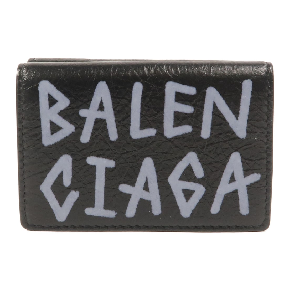 Balenciaga 529553 Trifold Mini Wallet Black Calfskin Leather SHW (1 of 14)