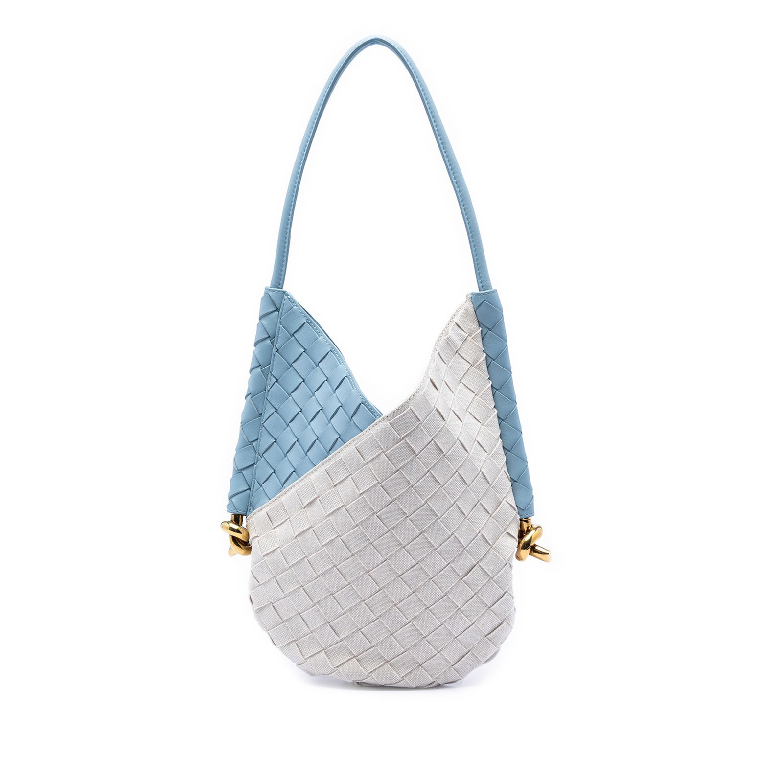 Bottega Veneta Intrecciato Solstice Blue Nappa Canvas Shoulder Bag (1 of 8)