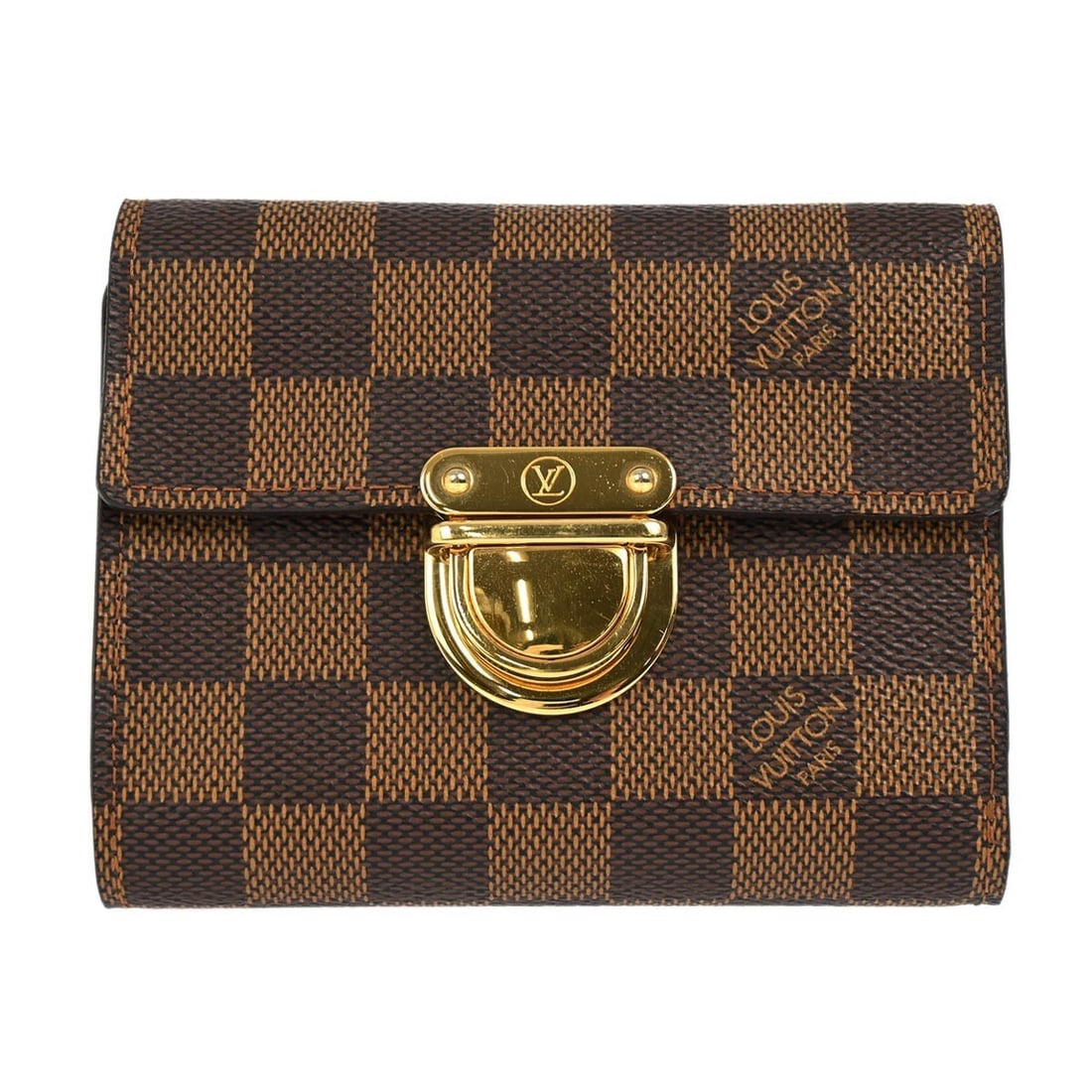Louis Vuitton Portefeuille Koalat Damier Canvas Folding Wallet N60005: Louis Vuitton Portefeuille Koalat Damier Canvas Folding Wallet N60005 Louis Vuitton Damier Portefeuille Koalat wallet in brown Damier canvas with leather accents, made in Spain. It is a folding women'