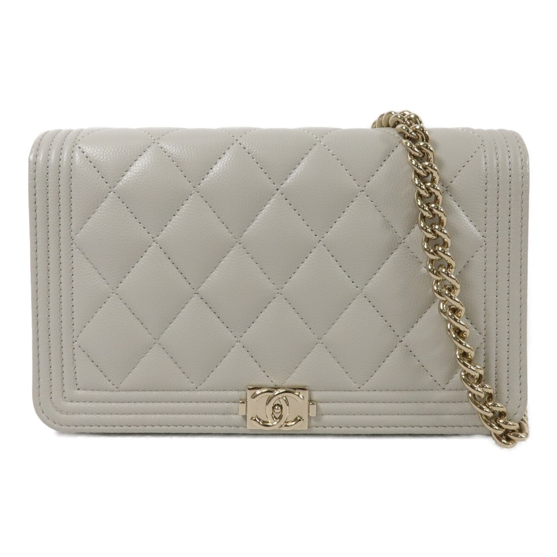 Chanel AP1117 WOC Shoulder Wallet in Gray Calfskin with CC Gold Tone (1 of 14)