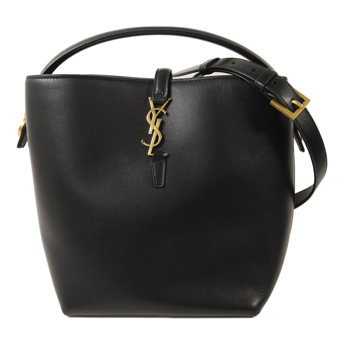 Yves Saint Laurent Le 37 Black Calfskin 2 Way Shoulder Bag 742828: Yves Saint Laurent Le 37 Black Calfskin 2 Way Shoulder Bag 742828 A Saint Laurent YSL Le 37 2 Way Shoulder Bag in black calfskin leather, model 742828. It features gold-tone hardware and comes with a 
