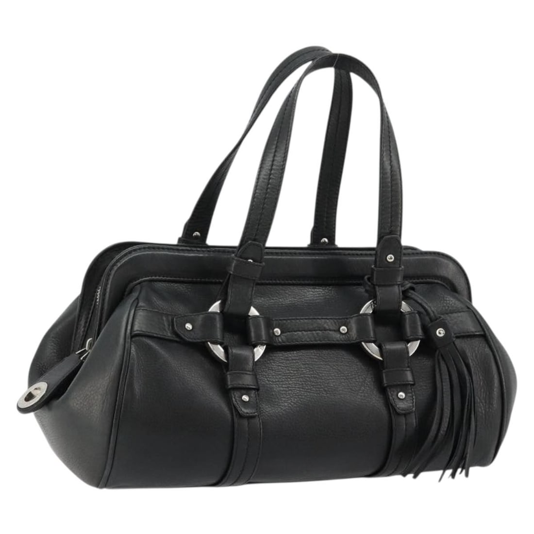 BALLY black silver leather women handbag Italy: BALLY black silver leather women handbag Italy This Bally women's handbag is crafted from black and silver leather and made in Italy. It features a structured silhouette with approximate dimensions of