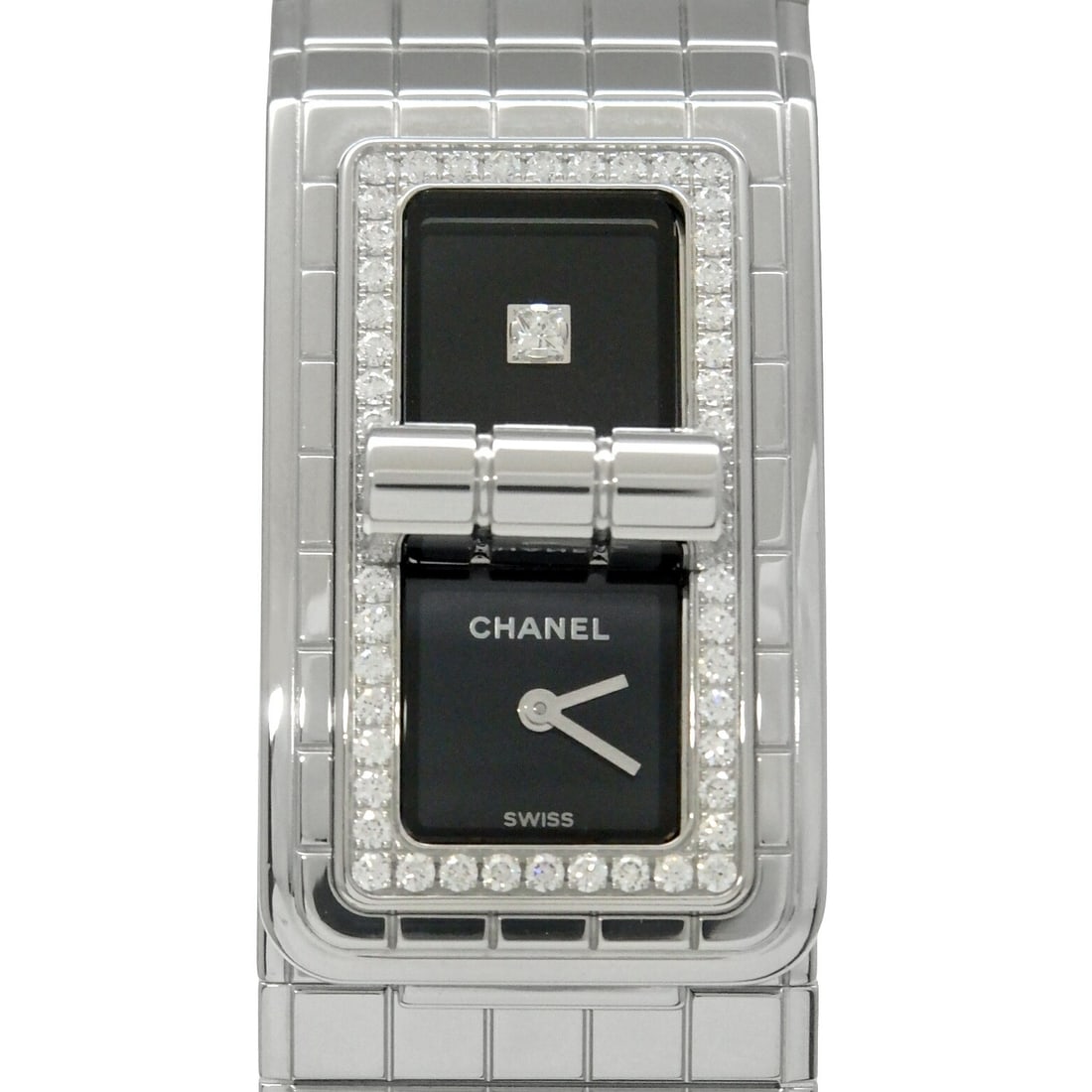 Chanel H5145 Code Coco Diamond Women's Quartz Wristwatch: Chanel H5145 Code Coco Diamond Women's Quartz Wristwatch Pre-owned Chanel Code Coco women's wristwatch with a quartz movement and stainless steel construction. Model H5145, made in Switzerland, with a