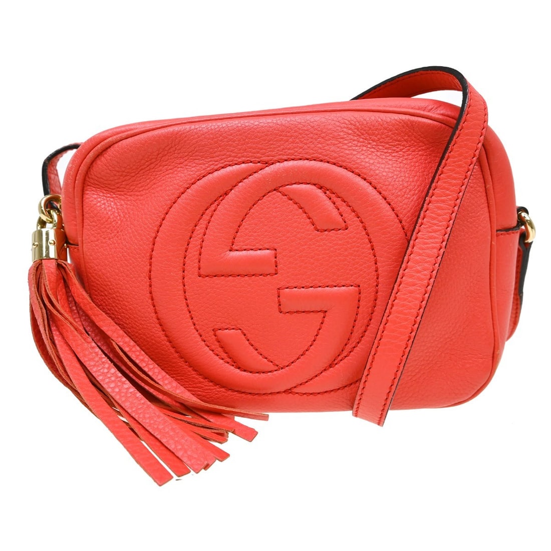 Gucci Soho Pink Leather Shoulder Bag 308364 498879: Gucci Soho Pink Leather Shoulder Bag 308364 498879 Pink Gucci Soho shoulder bag made of leather, crafted in Italy. It features two interior pockets and a shoulder strap with a drop of 58.0 to 63.0 cm.