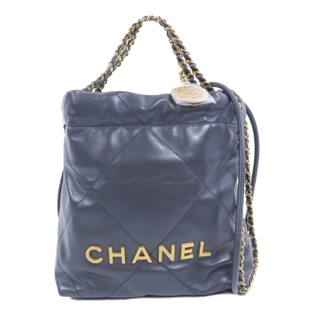 CHANEL AS3980 Chanel 22 Mini 2way Shoulder Bag Gray Calfskin (1 of 15)