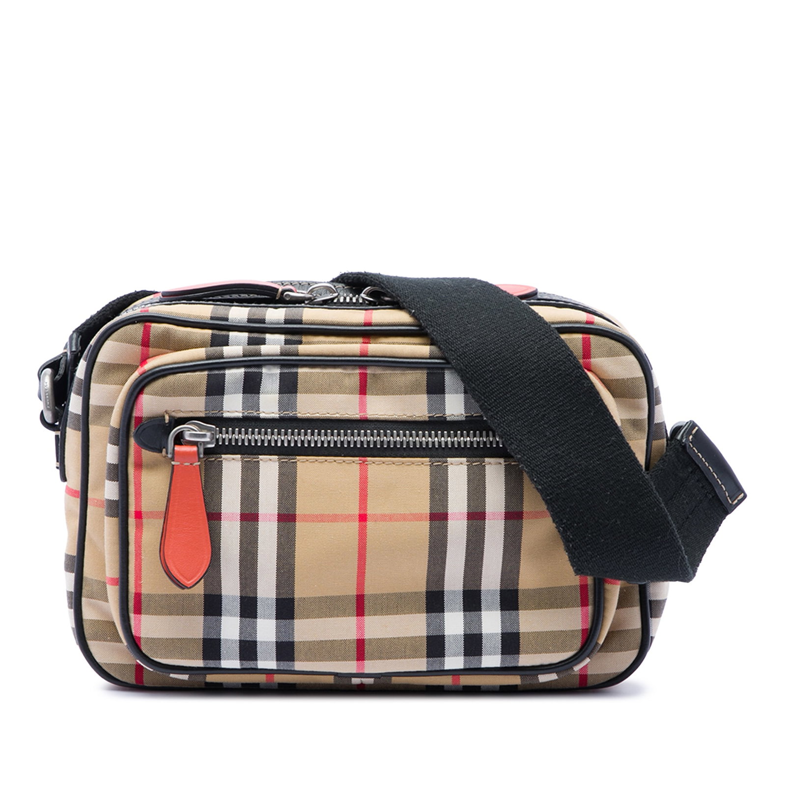 Burberry Paddy Crossbody Bag in House Check Canvas: Burberry Paddy Crossbody Bag in House Check Canvas Burberry House Check Canvas Paddy Crossbody bag in beige fabric with leather trim. It features an adjustable flat canvas shoulder strap, top zip clos