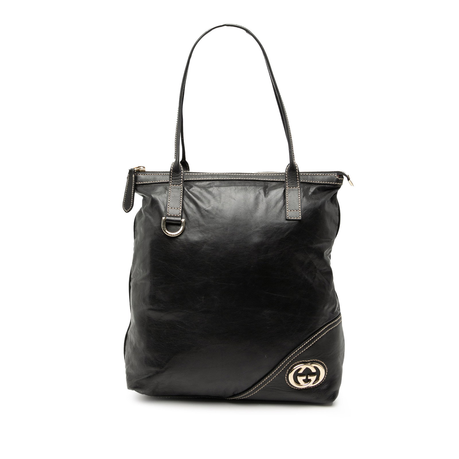 Gucci Britt Leather Zip Tote Black (1 of 7)