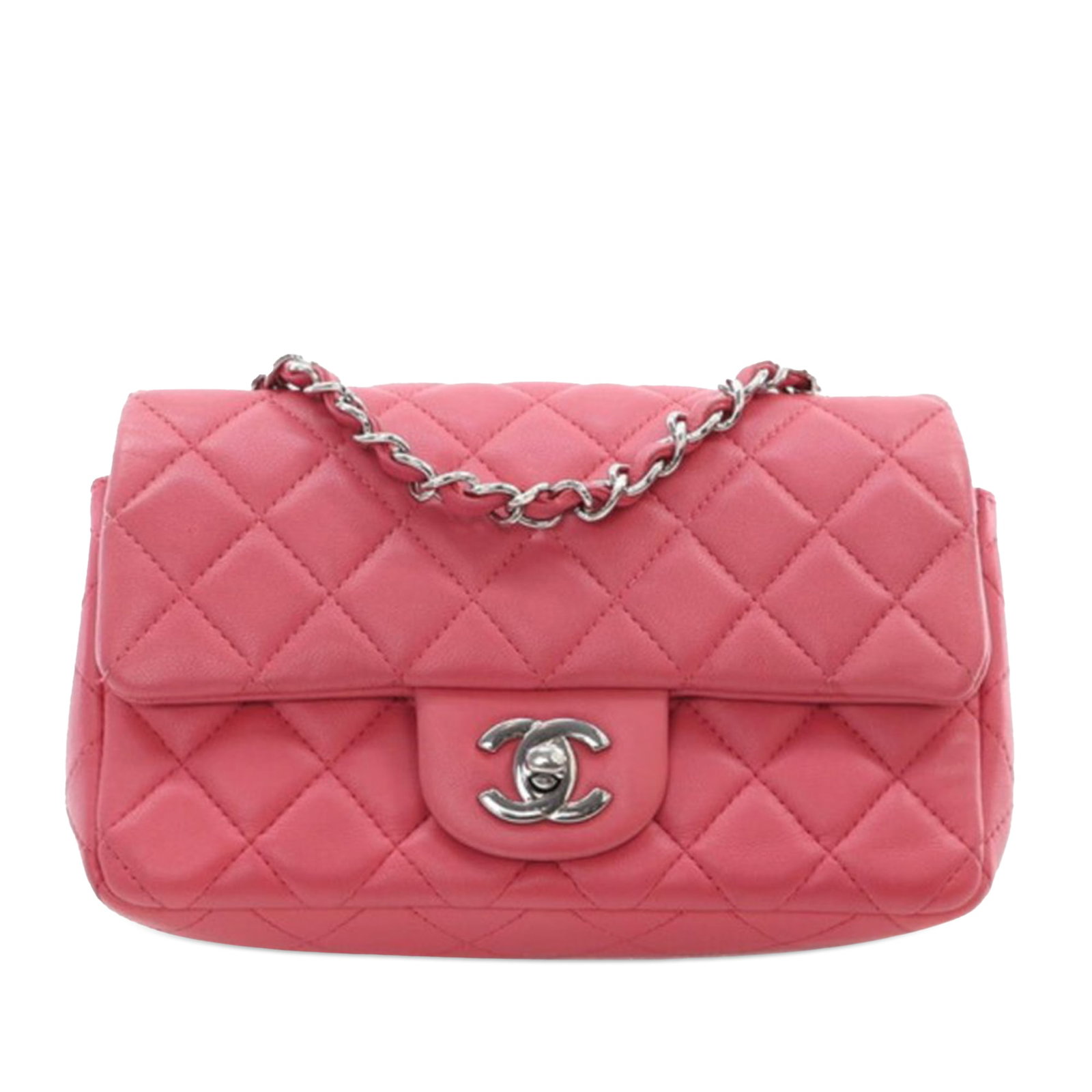 Chanel Mini Rectangular Classic Lambskin Flap Bag Pink (1 of 10)