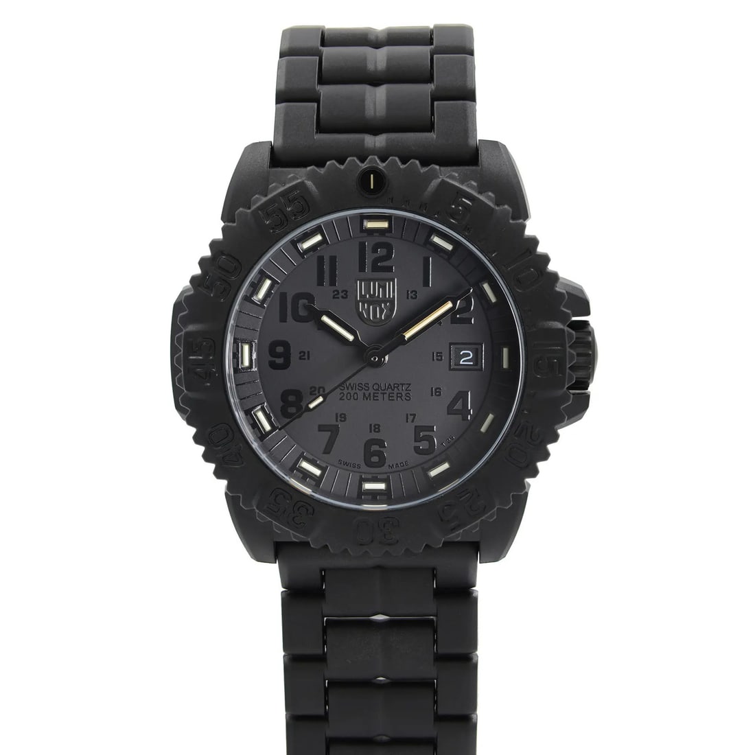 Luminox Navy Seal Colormark 44mm Quartz Diver Watch Black Dial: Luminox Navy Seal Colormark 44mm Quartz Diver Watch Black Dial The Luminox Navy Seal Colormark is a robust 44mm wristwatch designed for durability and precision. Featuring a striking black dial with A