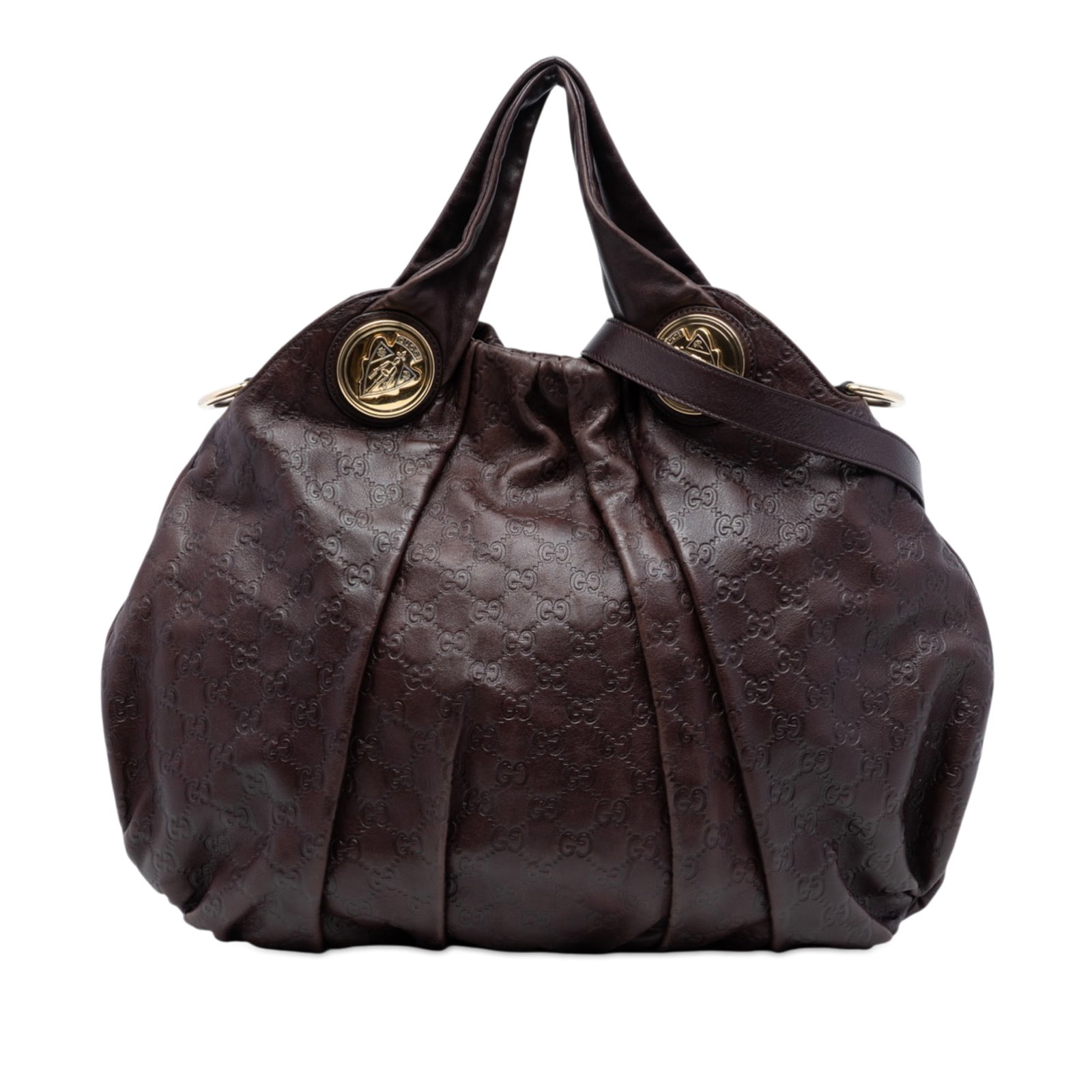 Gucci Hysteria Brown Embossed Leather Satchel with Detachable Strap (1 of 7)