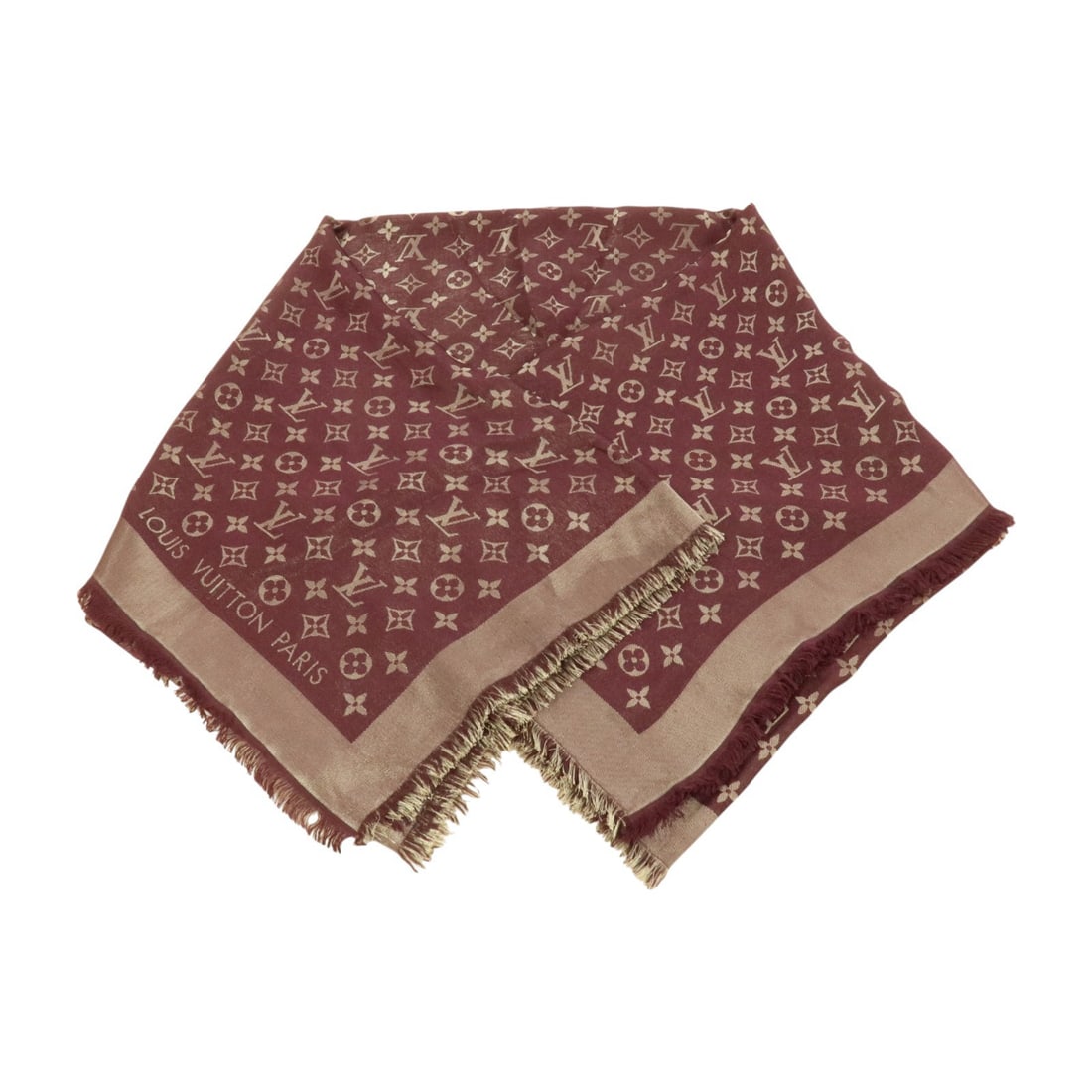 Louis Vuitton M75124 LV scarf 142X142cm silk wool viscose purple