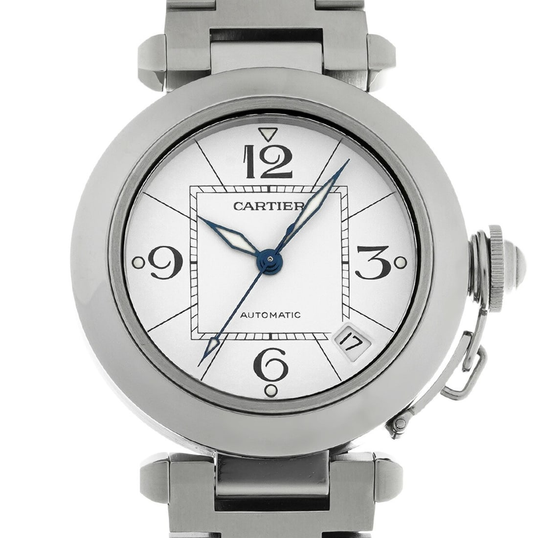 Cartier Pasha C W31074M7 Unisex Automatic White Dial Wristwatch