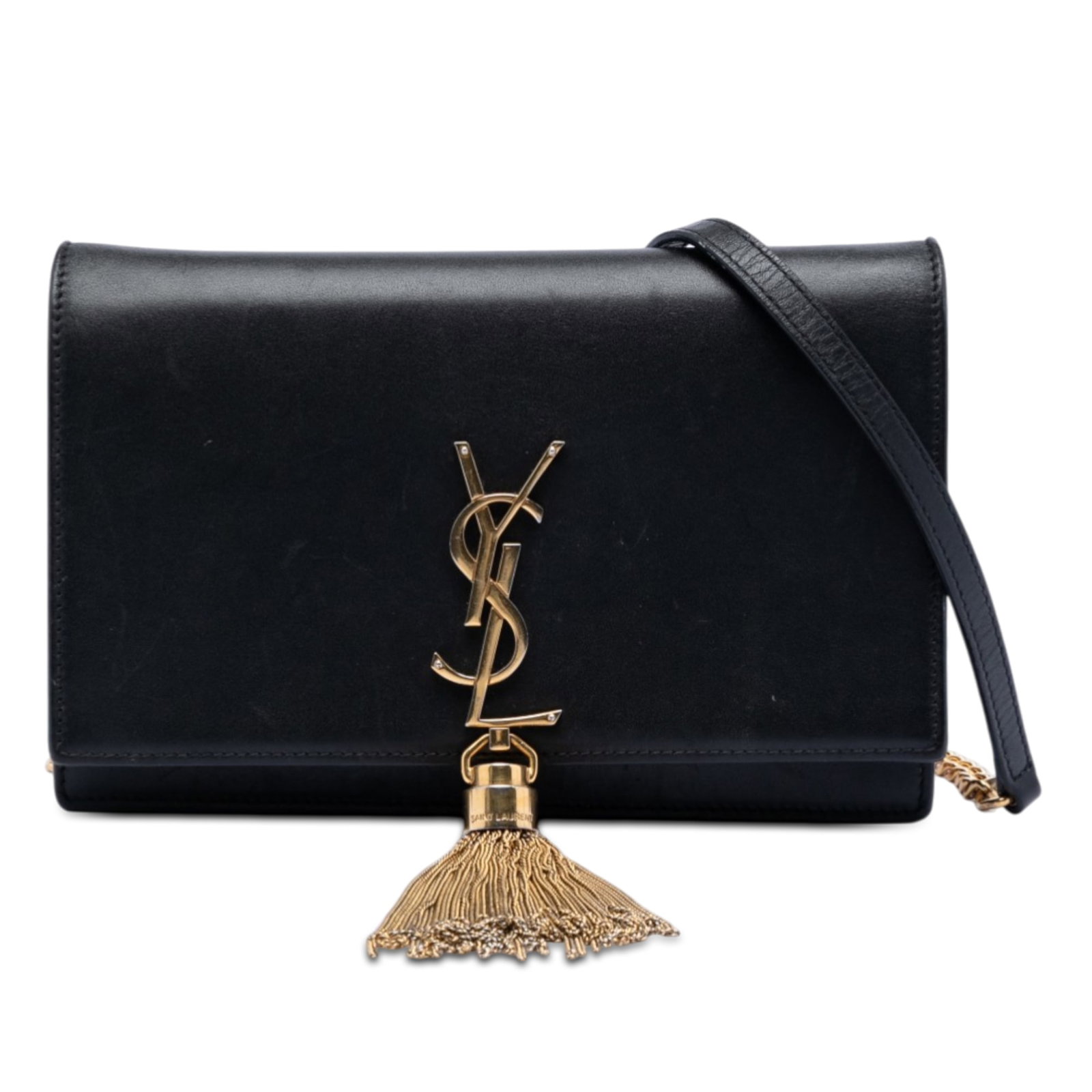 Saint Laurent Kate leather chain wallet with tassel