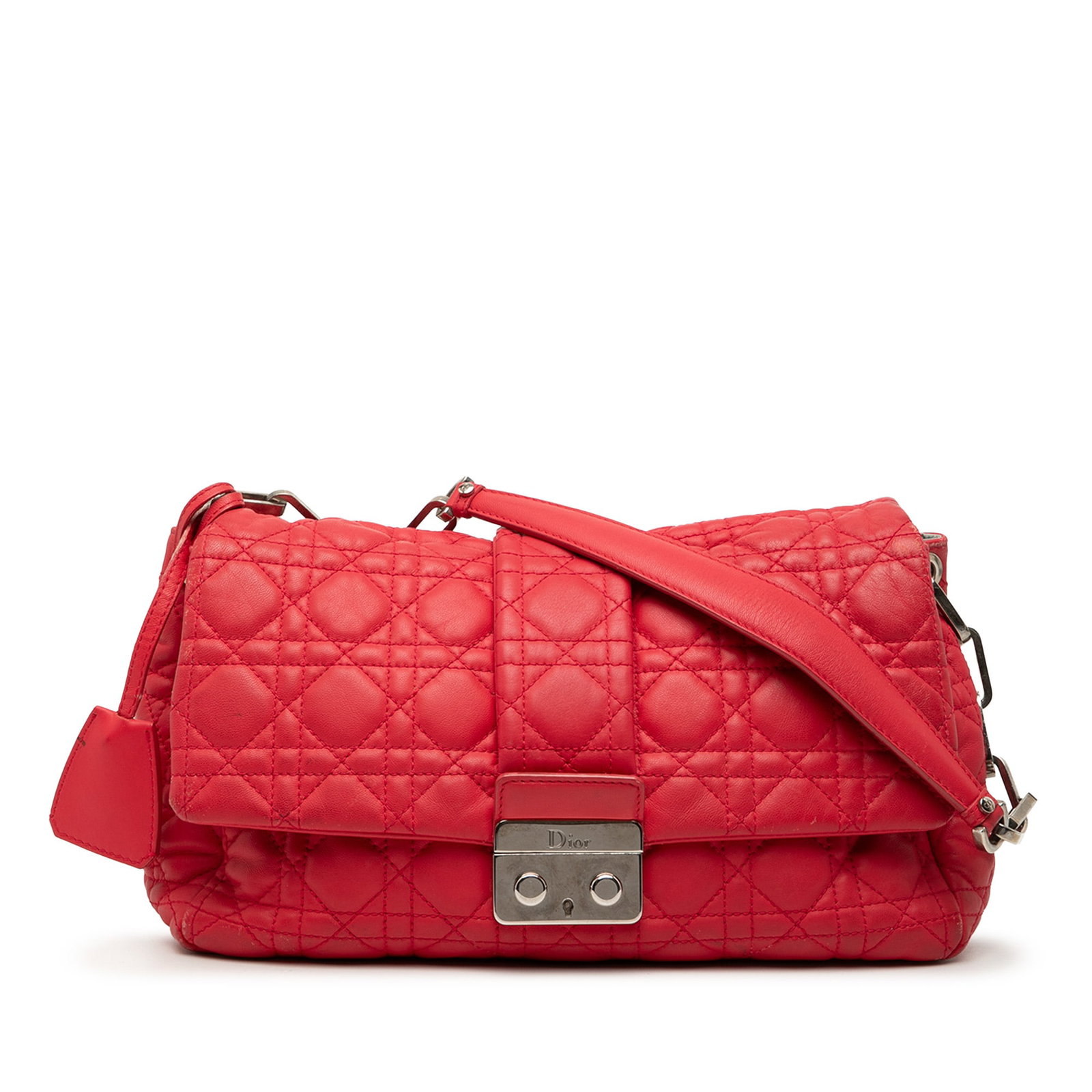 Dior New Lock Cannage Lambskin Red Shoulder Bag