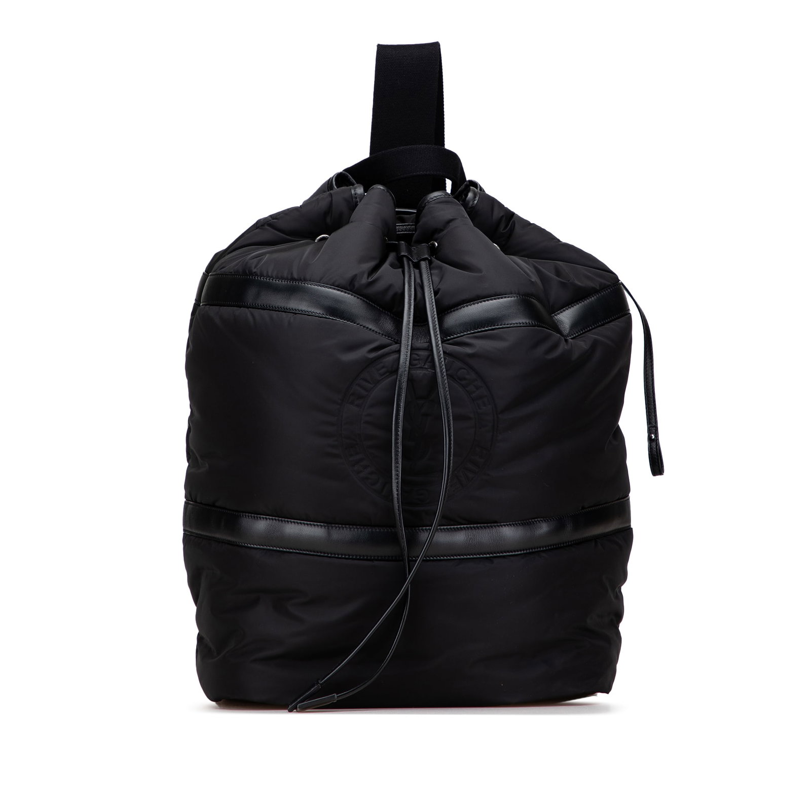 Saint Laurent Black Nylon Rive Gauche Drawstring Backpack