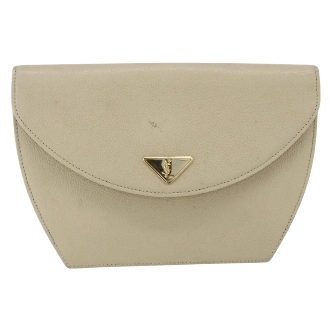 Saint Laurent Vintage shoulder bag ecru leather France: Saint Laurent Vintage shoulder bag ecru leather France This Saint Laurent vintage shoulder bag is crafted from leather in an ecru color, designed for women. Made in France, it features a classic silho