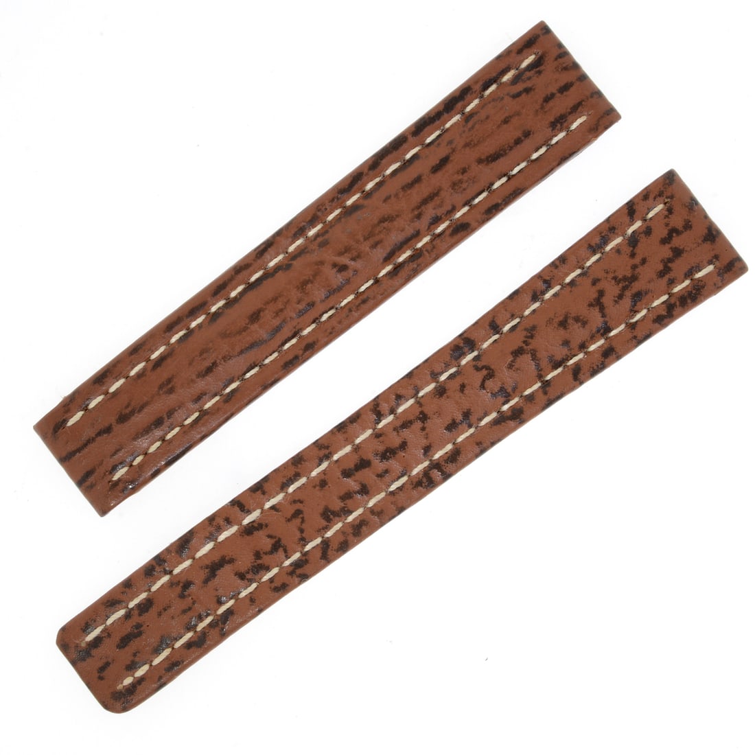 Breitling Brown Shark Leather Watch Band 15-14mm Deployment Buckle (1 of 1)