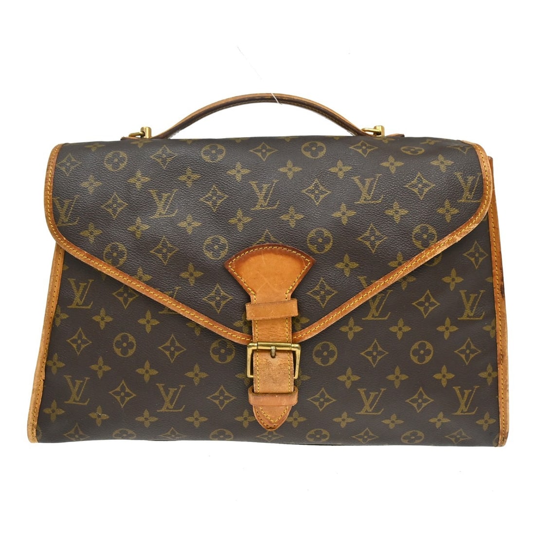 Louis Vuitton Beverly GM Monogram Canvas Business Handbag M51121: Louis Vuitton Beverly GM Monogram Canvas Business Handbag M51121 Vintage Louis Vuitton Beverly 41 business handbag in brown Monogram canvas and leather. This women's handbag features a zip closure, do