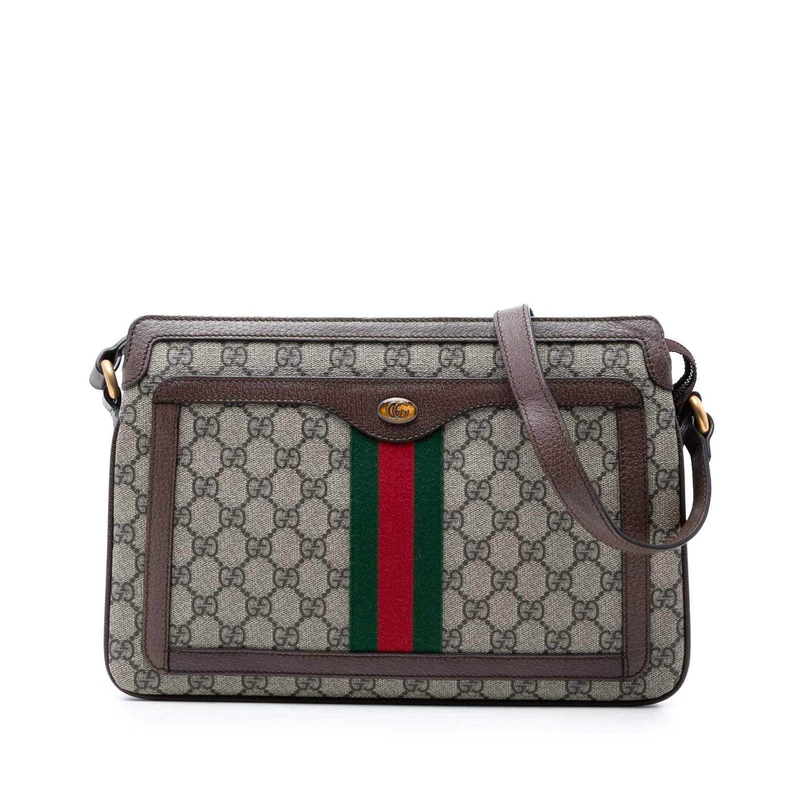 Gucci Ophidia GG Supreme crossbody bag medium web detail: Gucci Ophidia GG Supreme crossbody bag medium web detail This Gucci Medium GG Supreme Web Ophidia Crossbody bag features a coated canvas exterior with leather trim and the brand's signature web detail