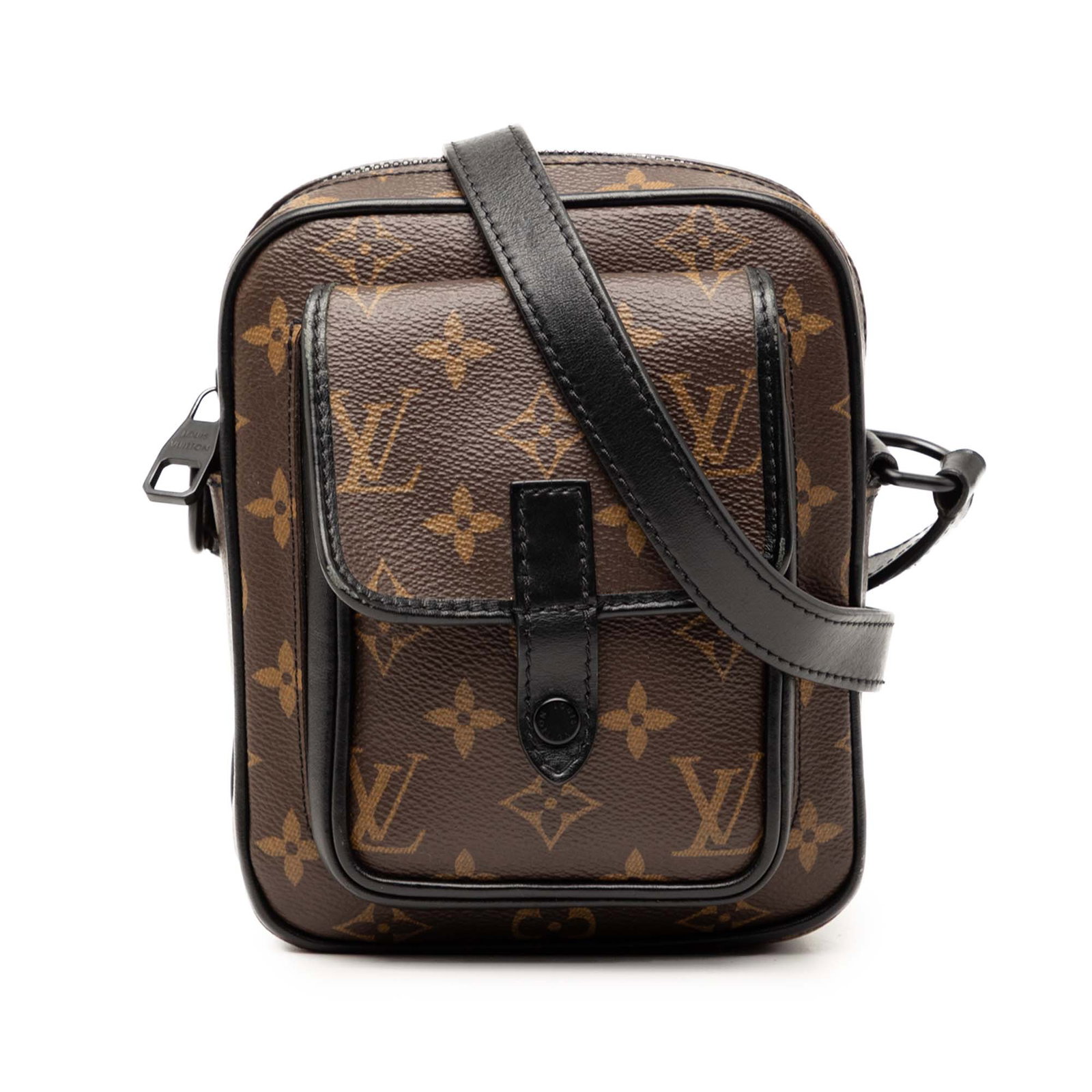 Louis Vuitton Christopher Wearable Monogram Macassar canvas bag: Louis Vuitton Christopher Wearable Monogram Macassar canvas bag This Louis Vuitton Monogram Macassar Christopher Wearable bag features a durable monogram macassar canvas body with leather trim. It is 