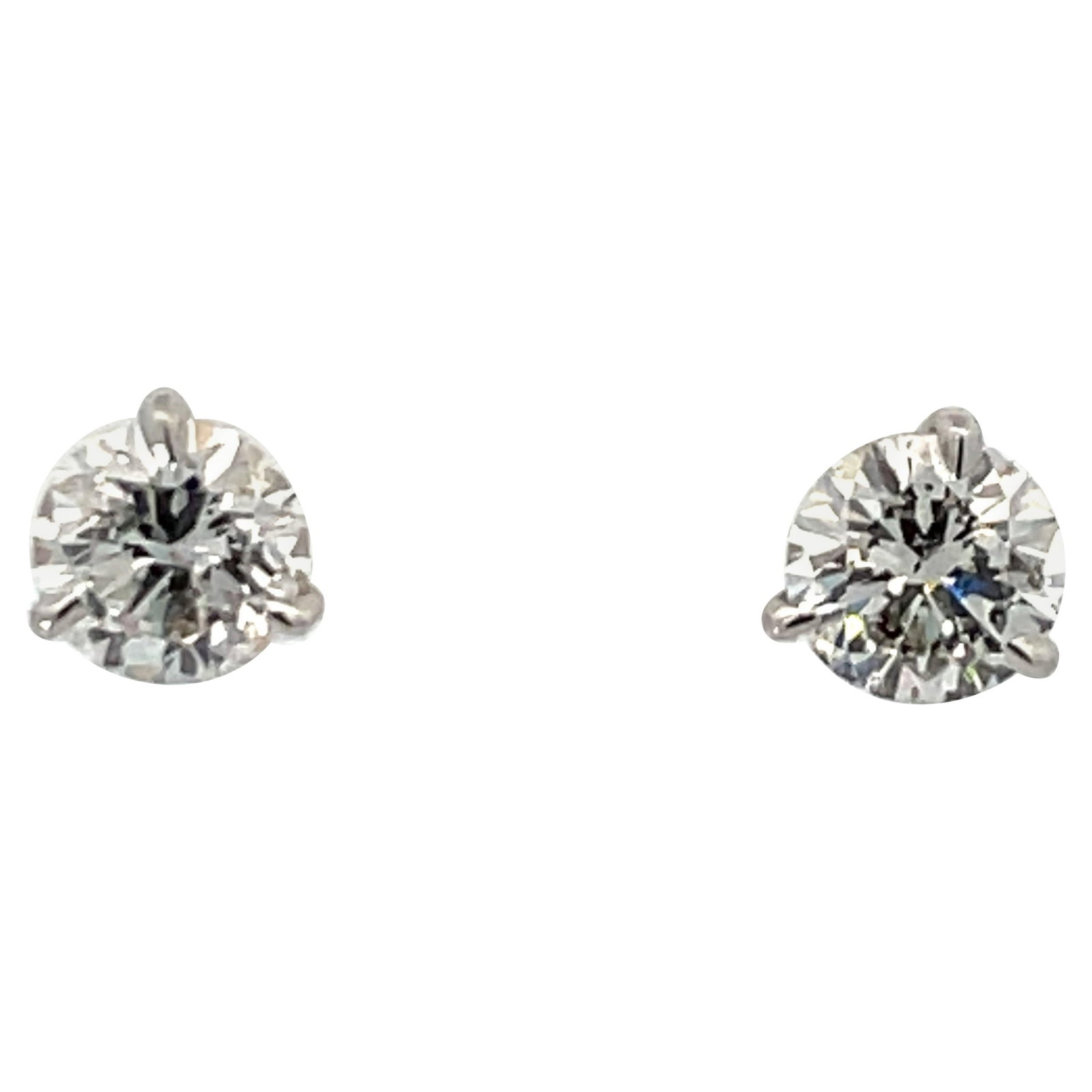 Harbor Diamonds 2.03ct G I1 Diamond Stud Earrings 18k White Gold Champagne Setting (1 of 7)